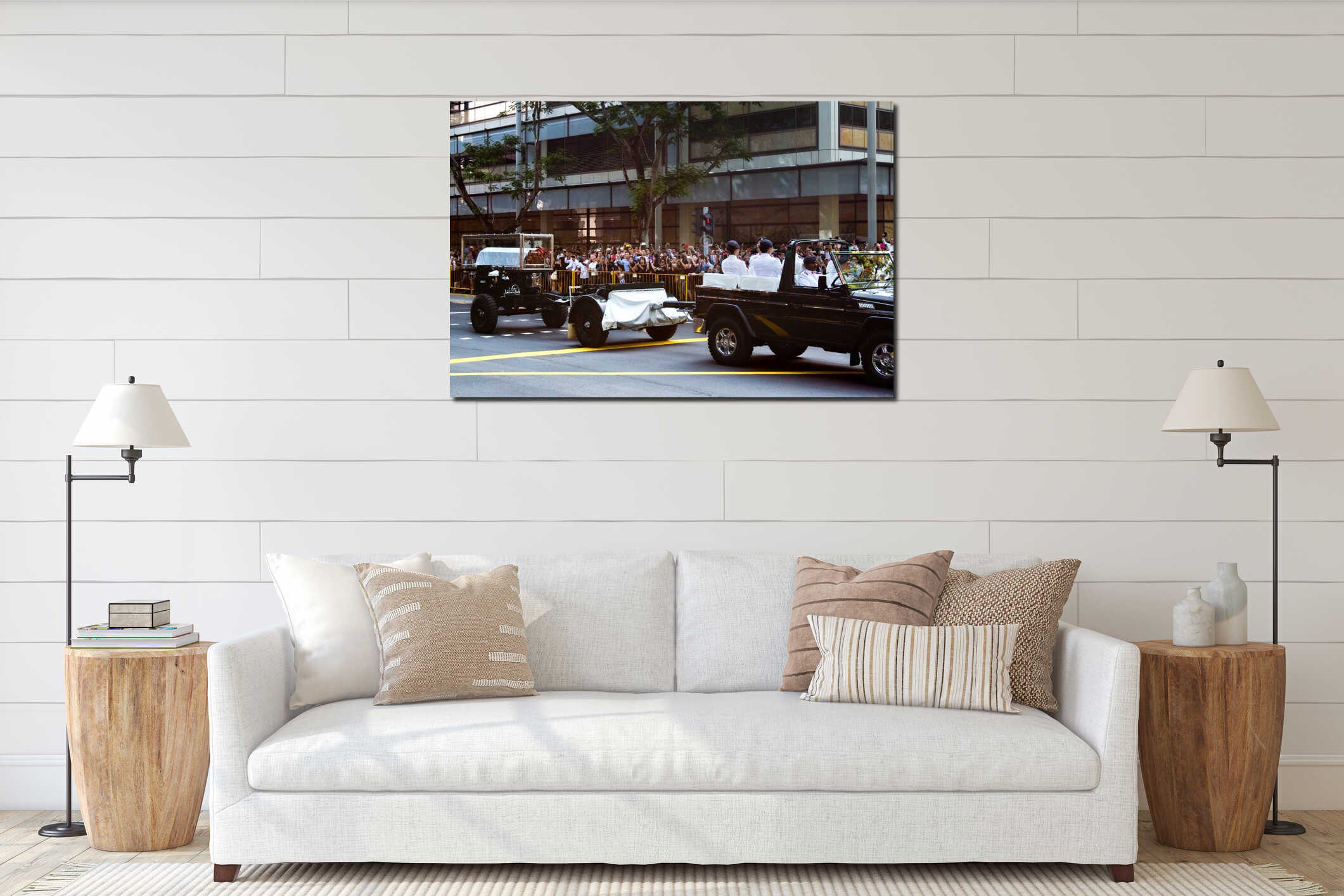 Canvas hanging interior mockup