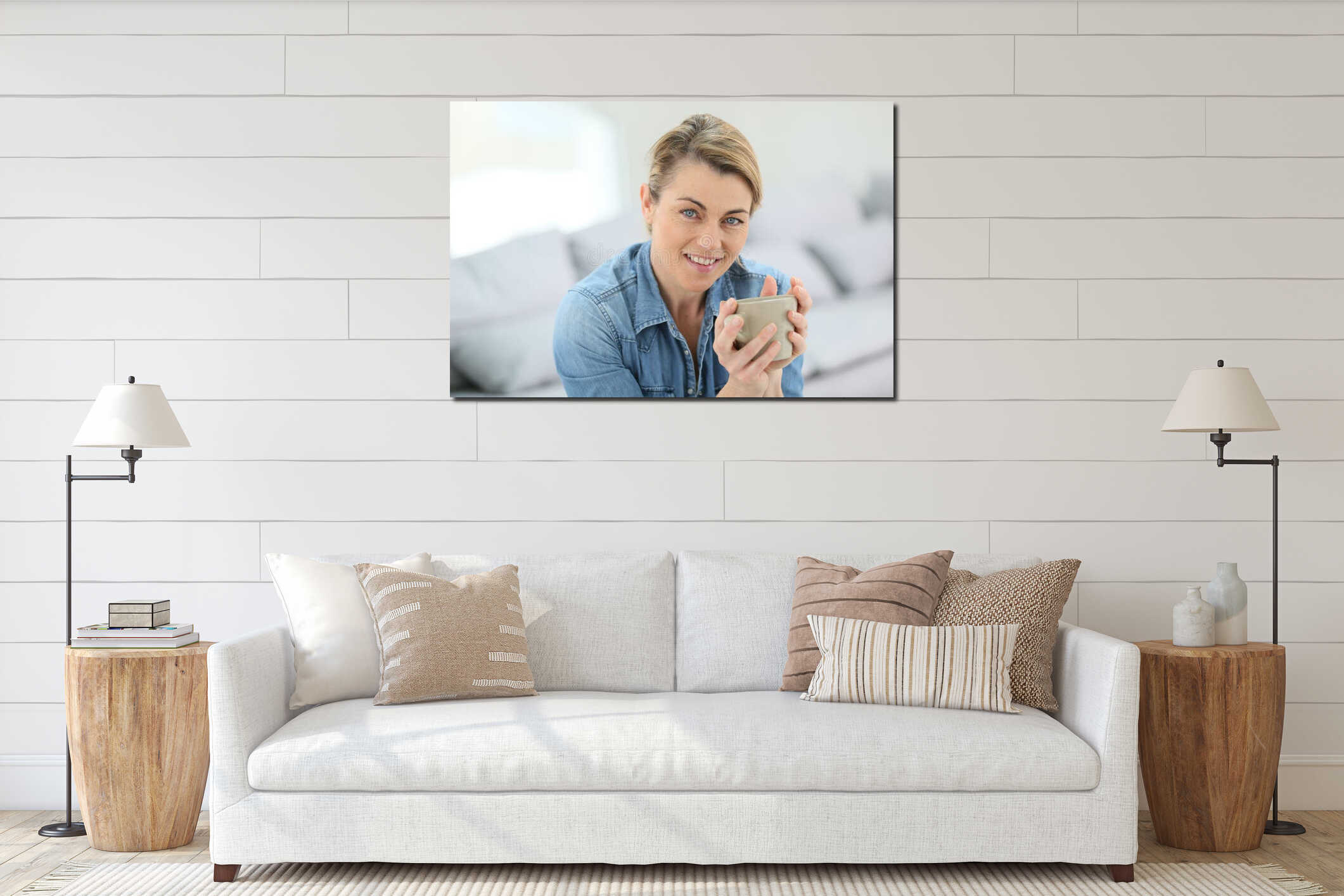 Canvas hanging interior mockup
