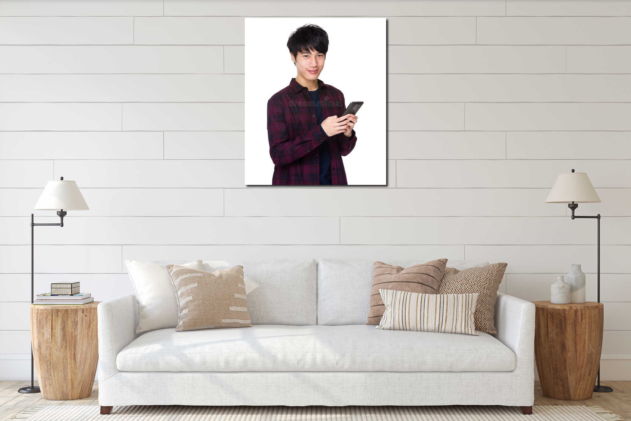 Canvas hanging interior mockup