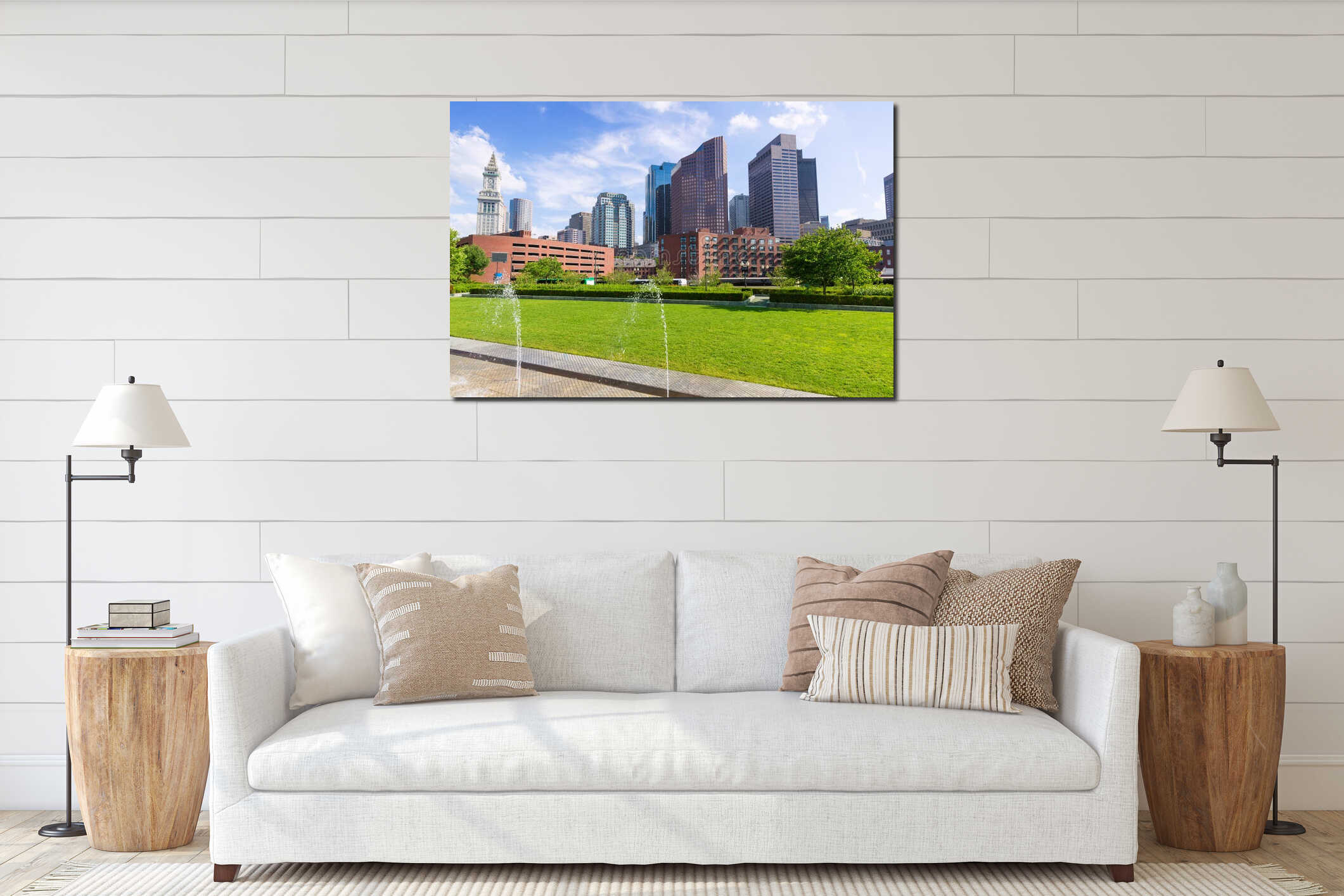 Canvas hanging interior mockup