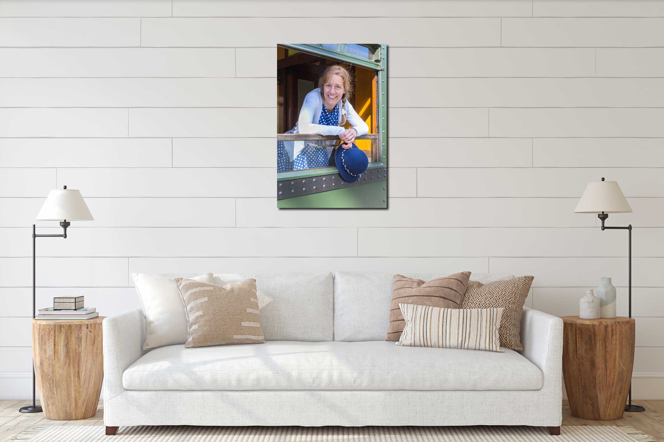 Canvas hanging interior mockup