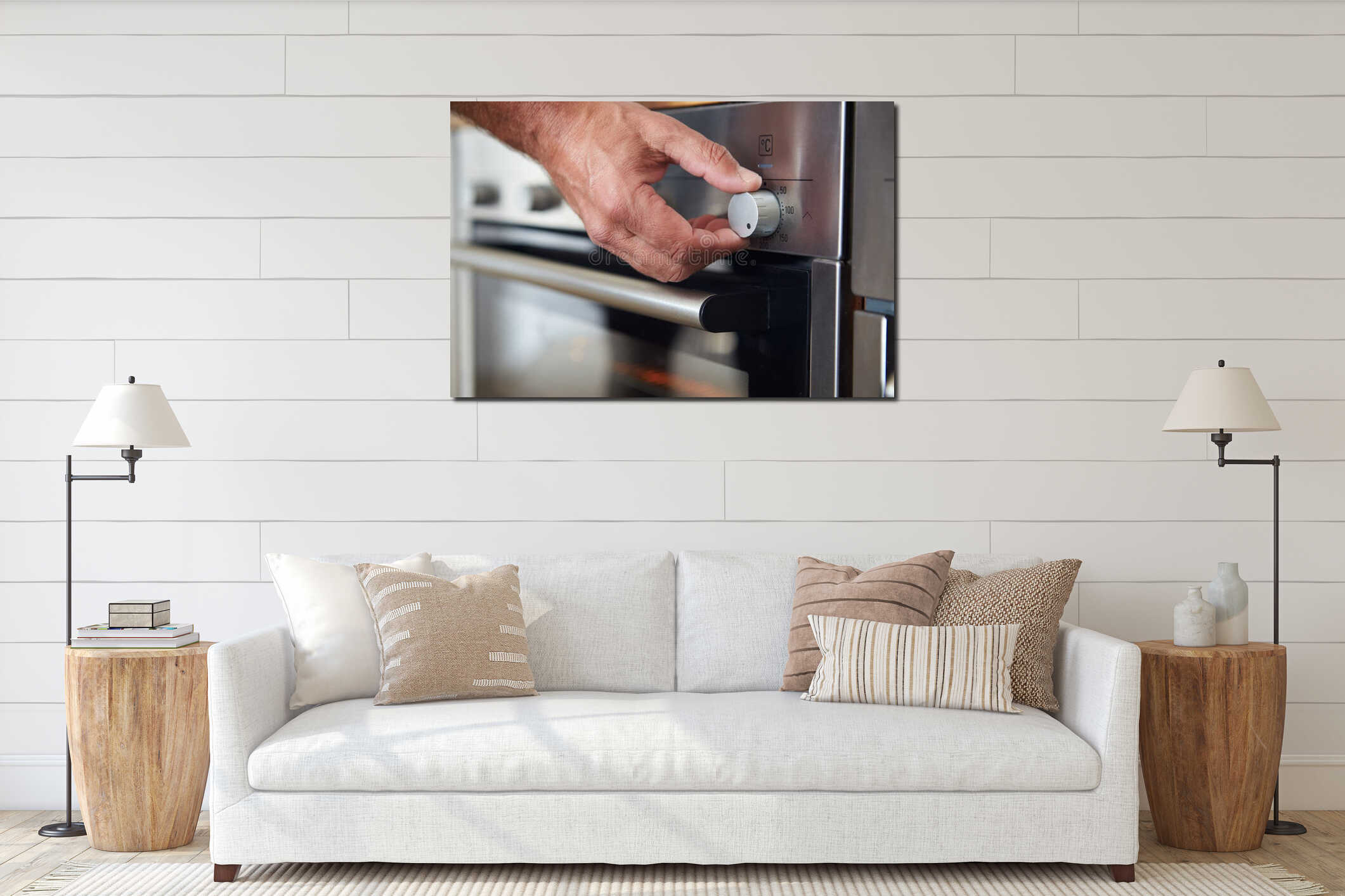 Canvas hanging interior mockup