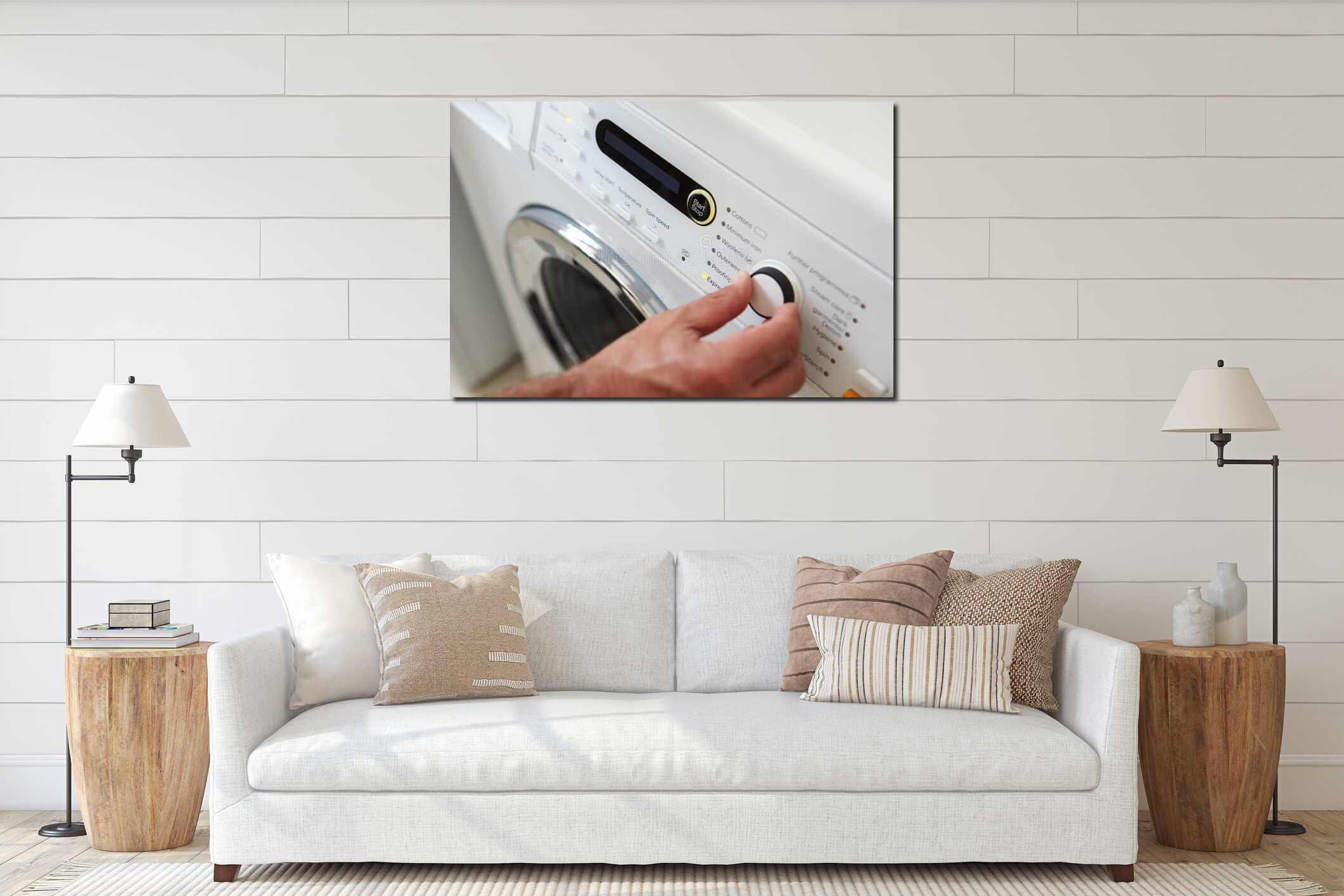 Canvas hanging interior mockup