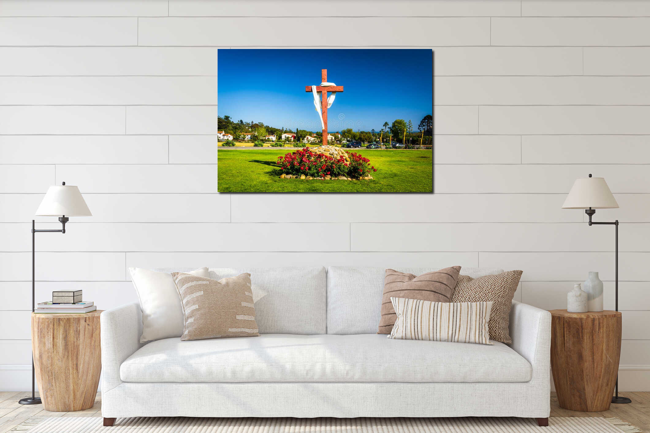 Canvas hanging interior mockup