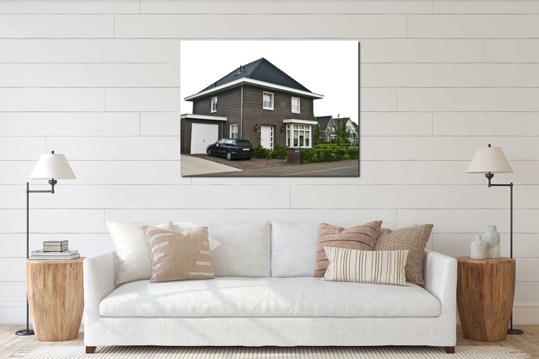 Canvas hanging interior mockup