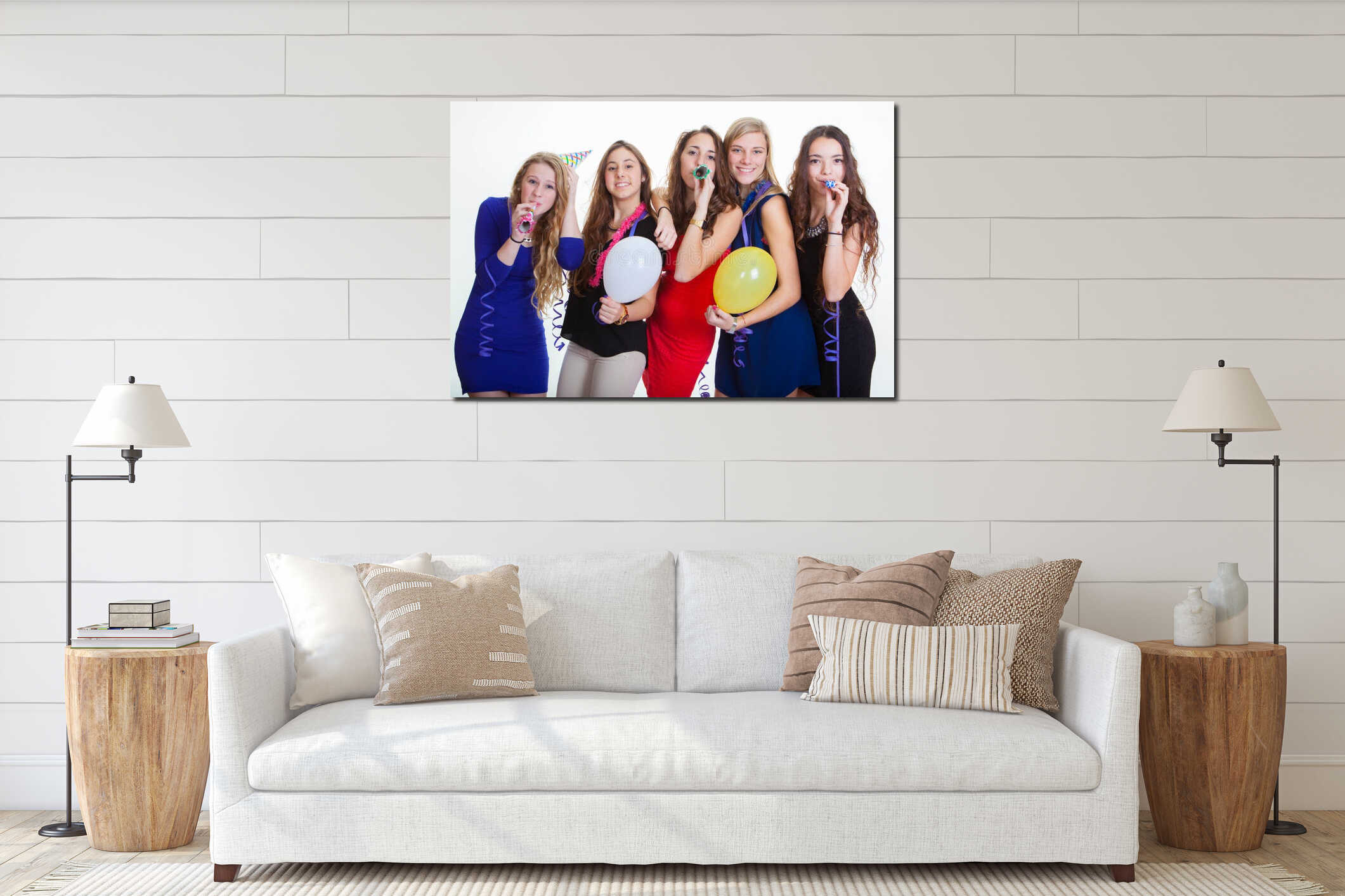 Canvas hanging interior mockup