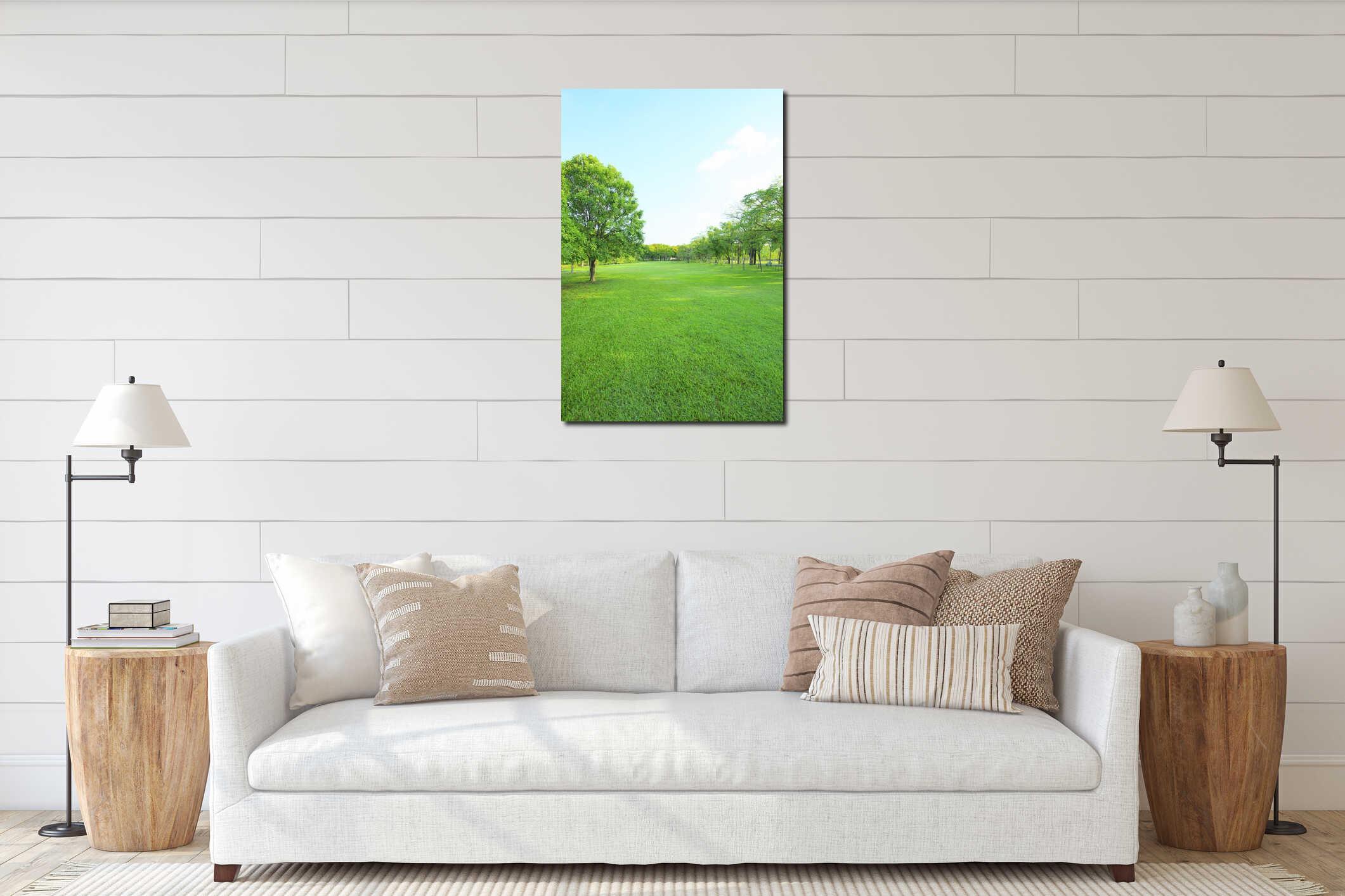 Canvas hanging interior mockup