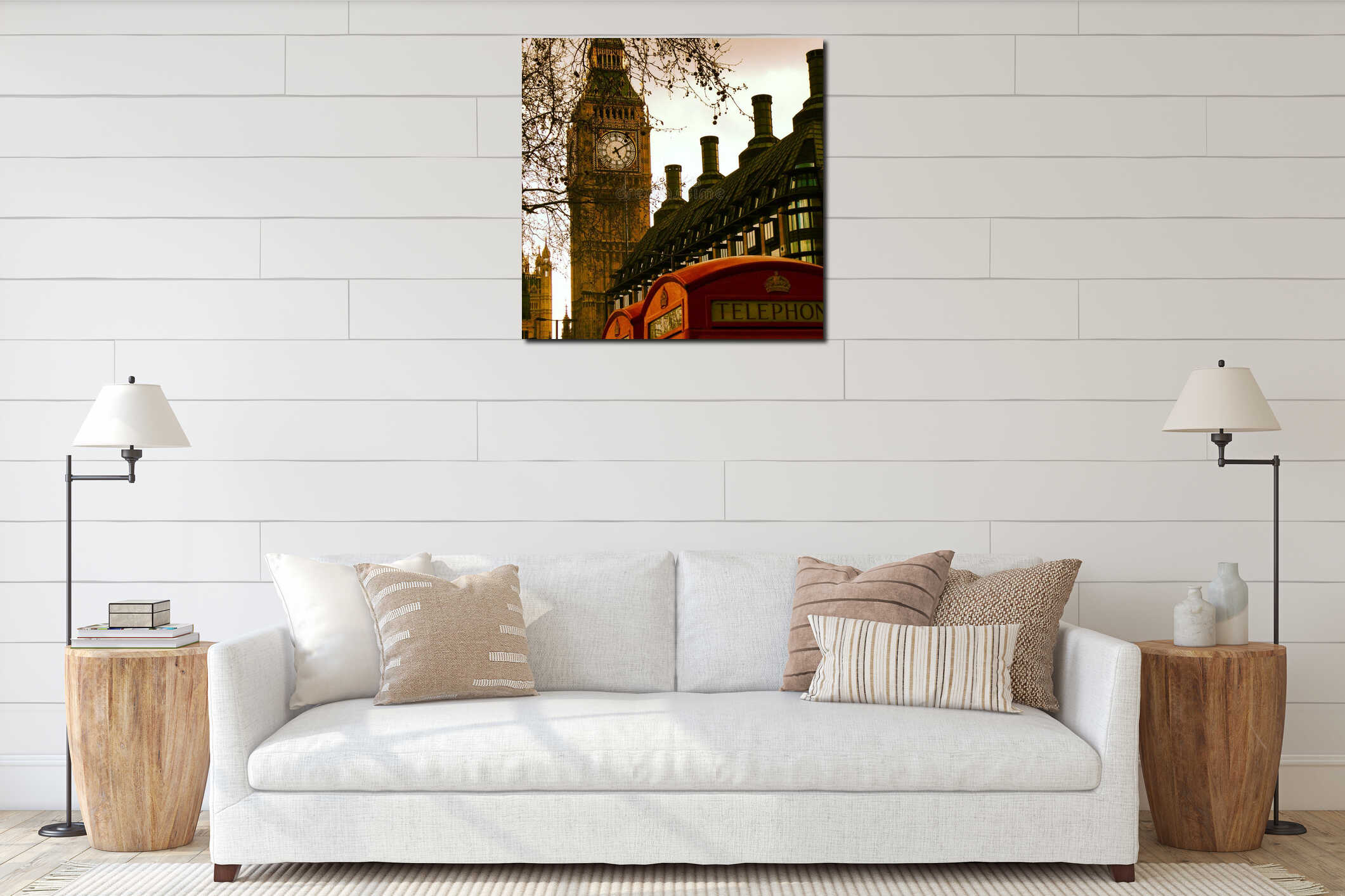 Canvas hanging interior mockup