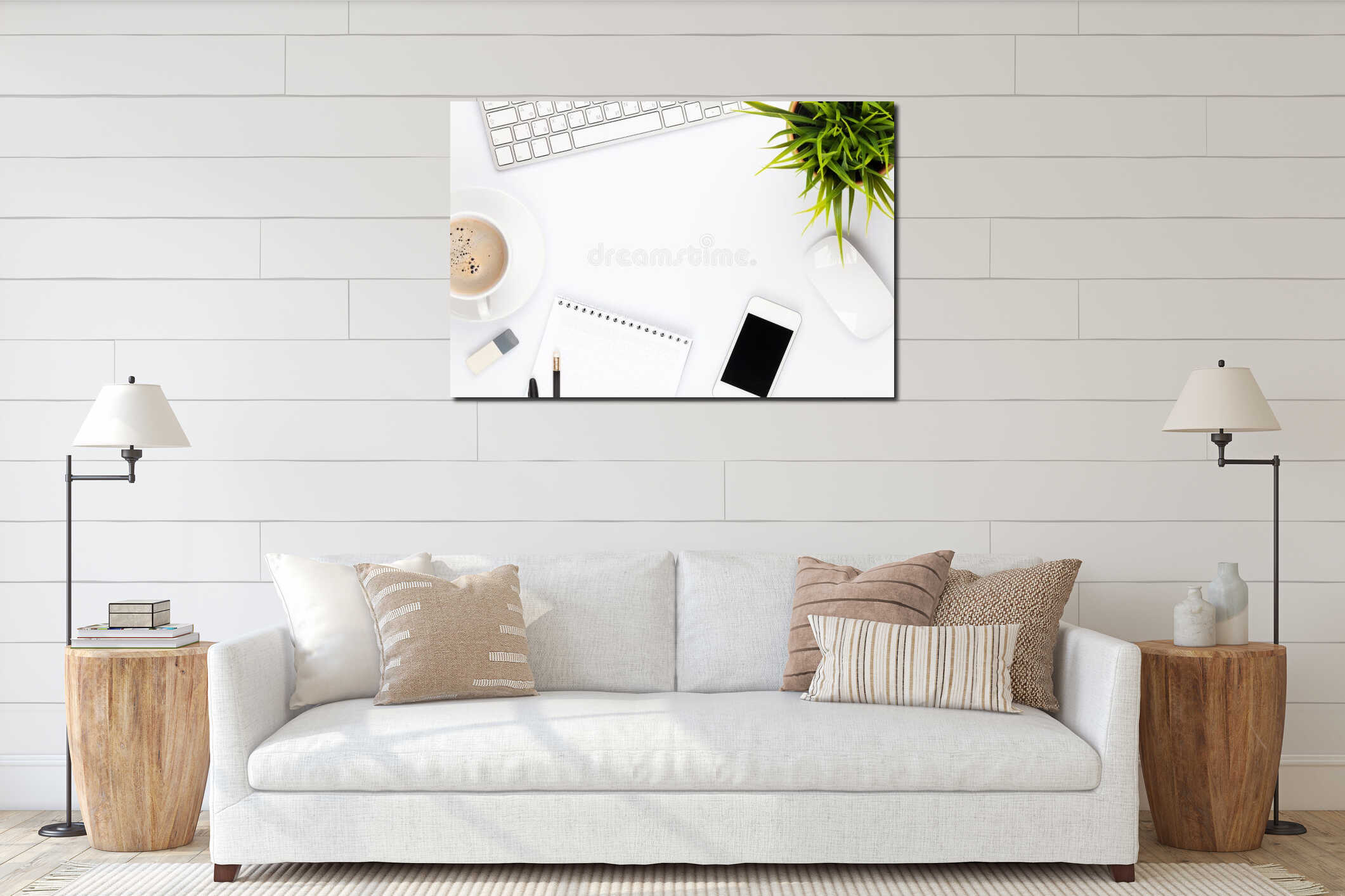 Canvas hanging interior mockup