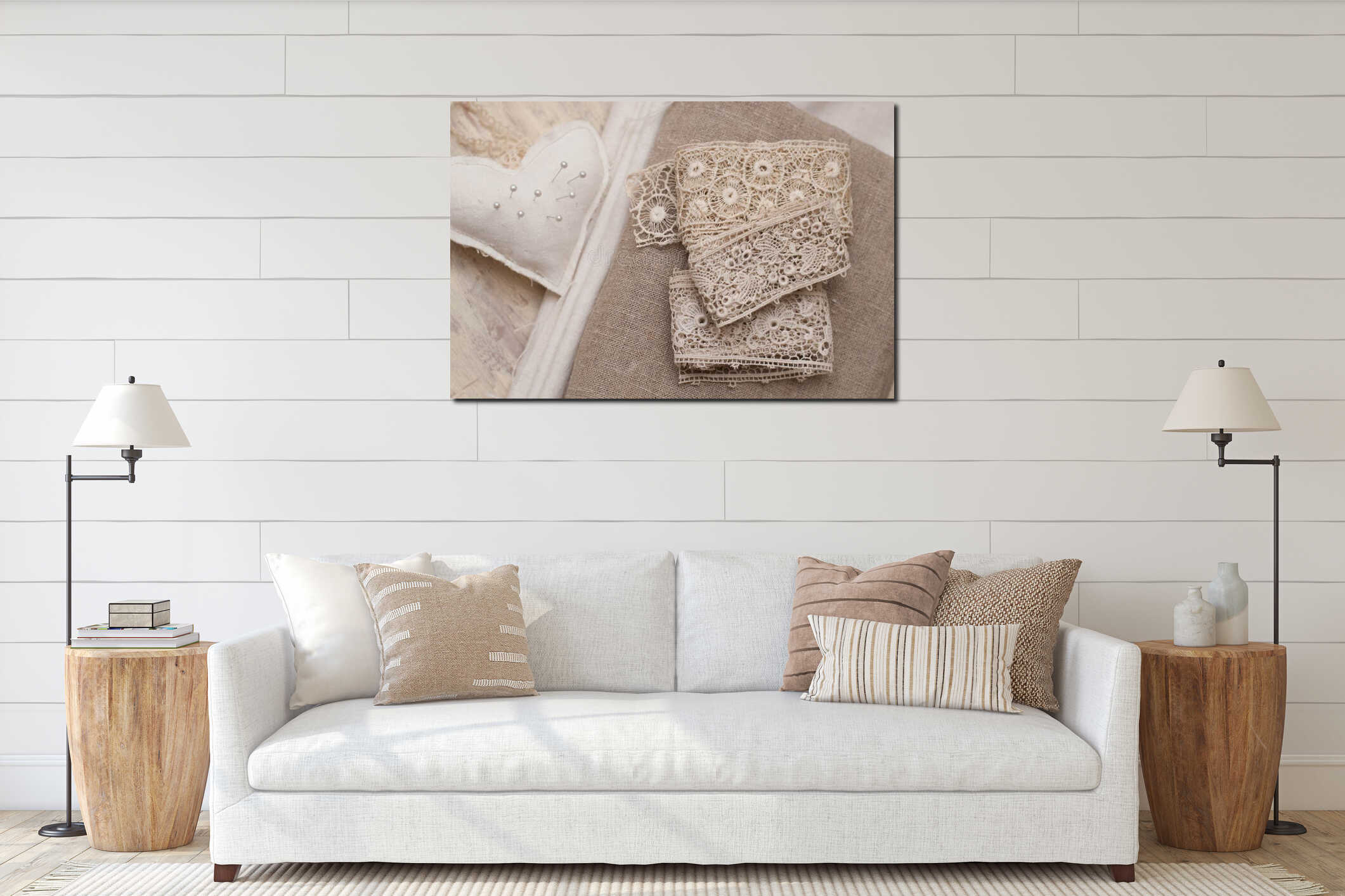 Canvas hanging interior mockup