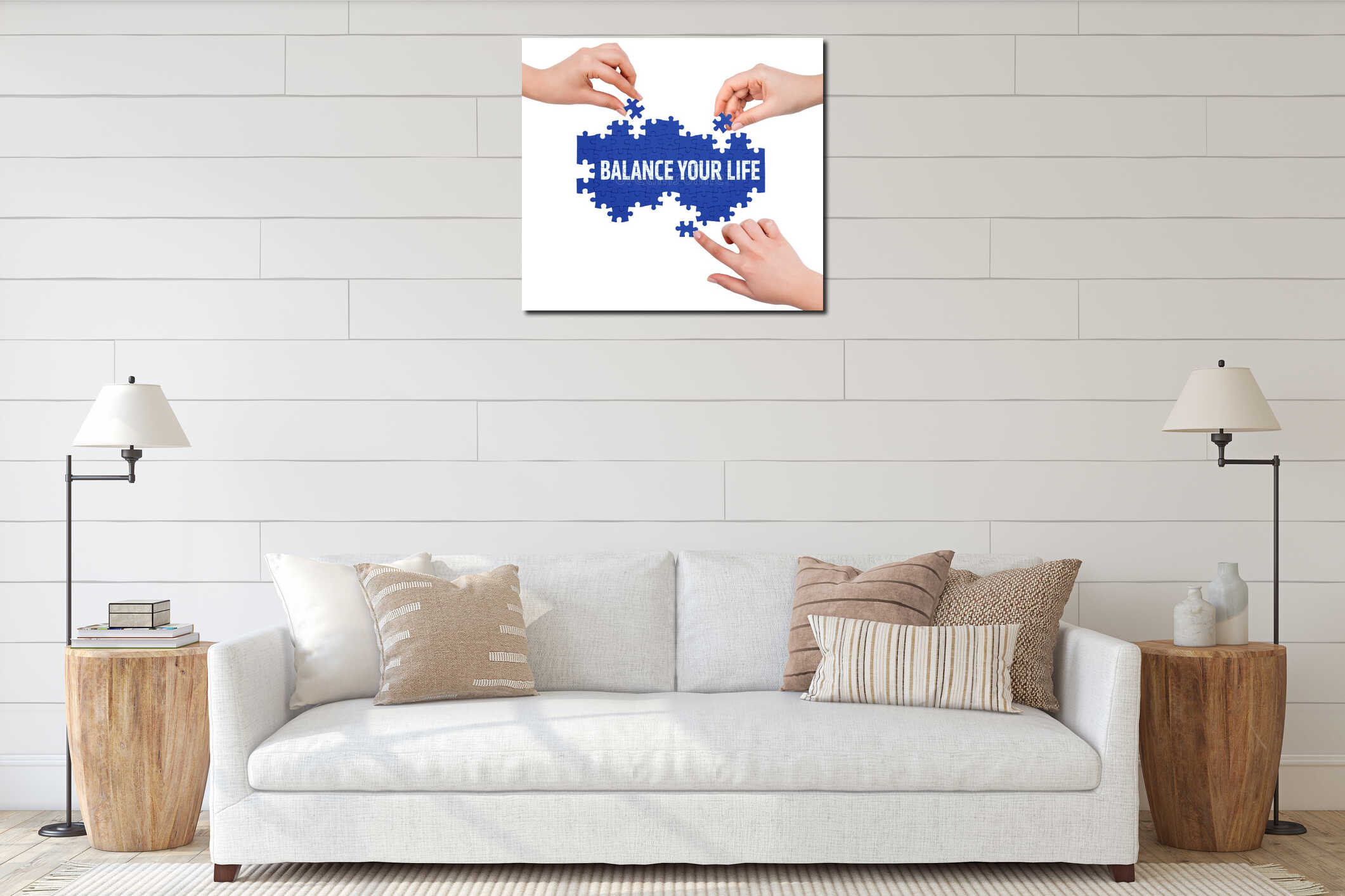 Canvas hanging interior mockup