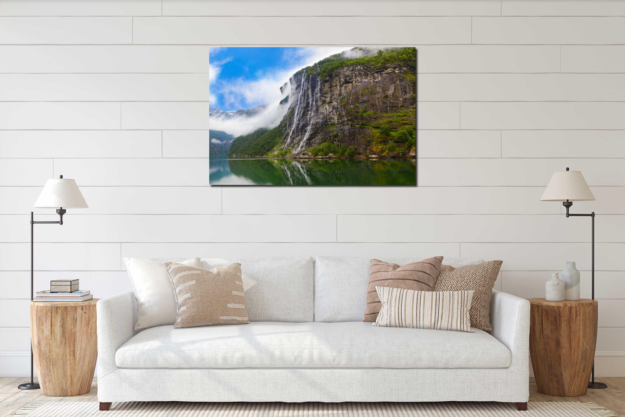 Canvas hanging interior mockup