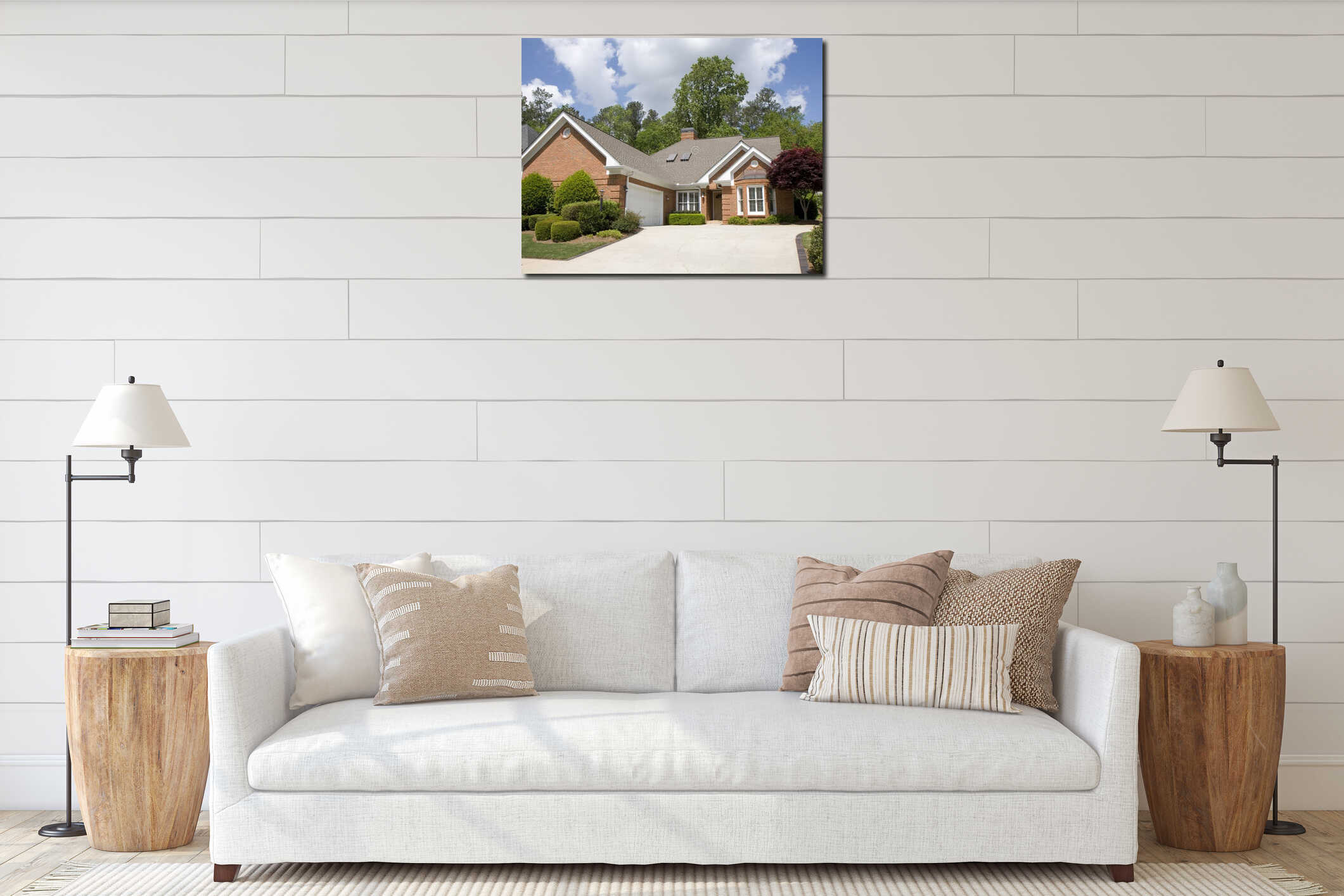 Canvas hanging interior mockup