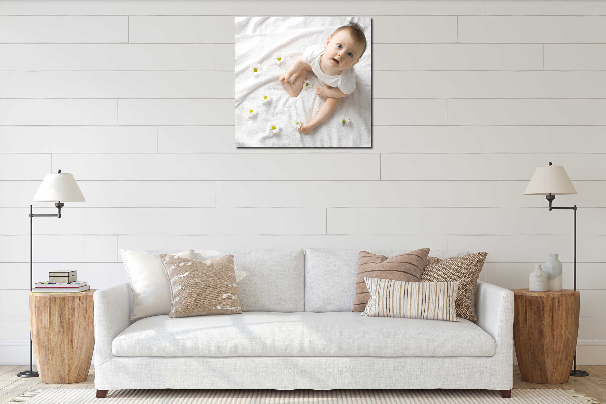 Canvas hanging interior mockup