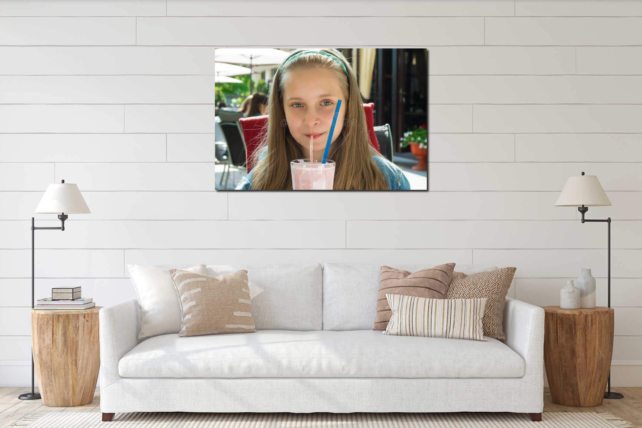 Canvas hanging interior mockup