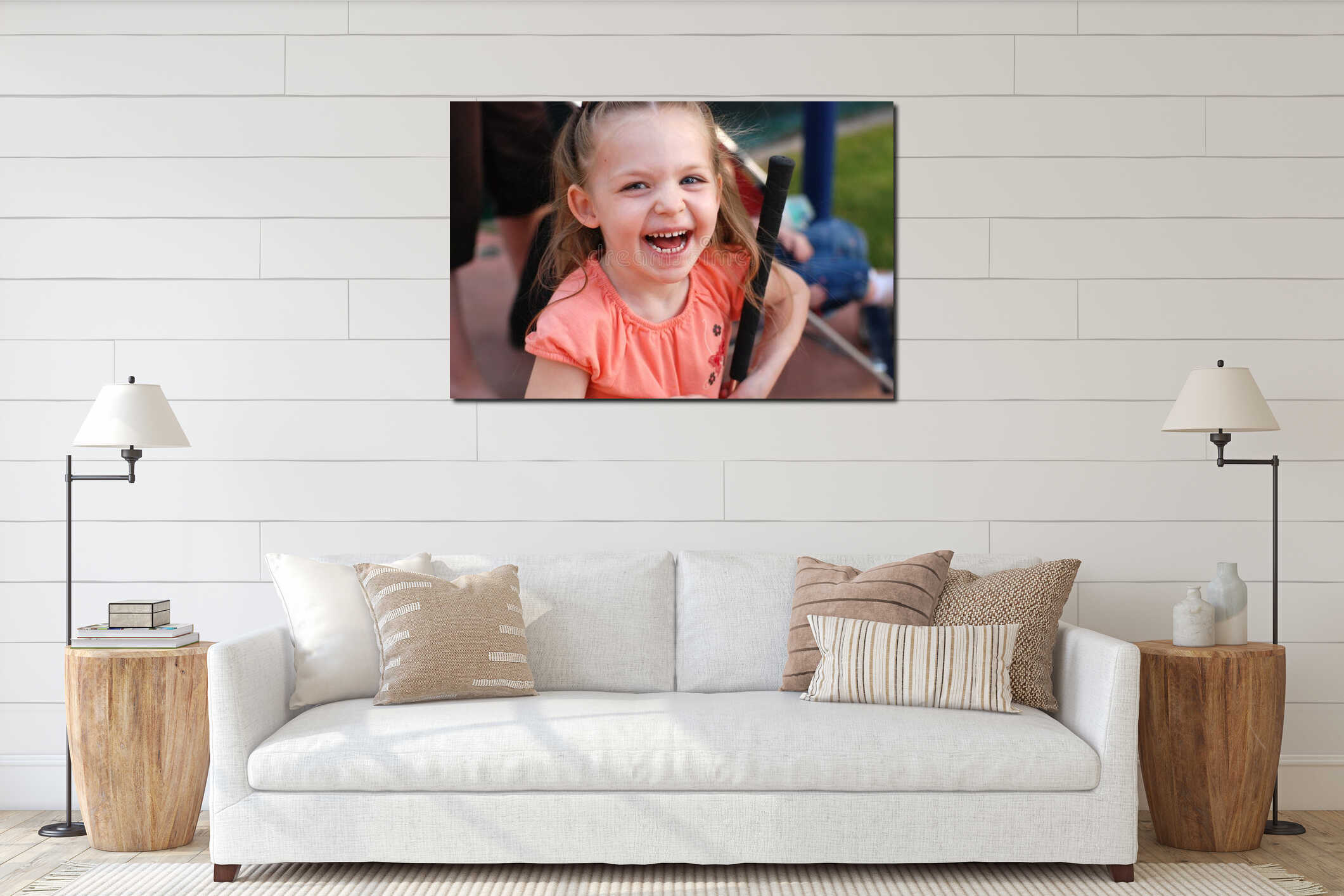 Canvas hanging interior mockup