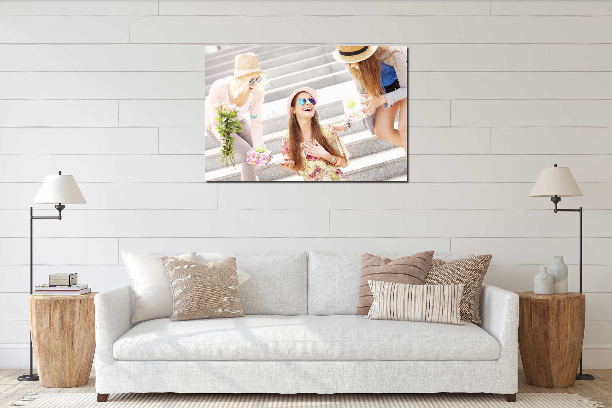Canvas hanging interior mockup