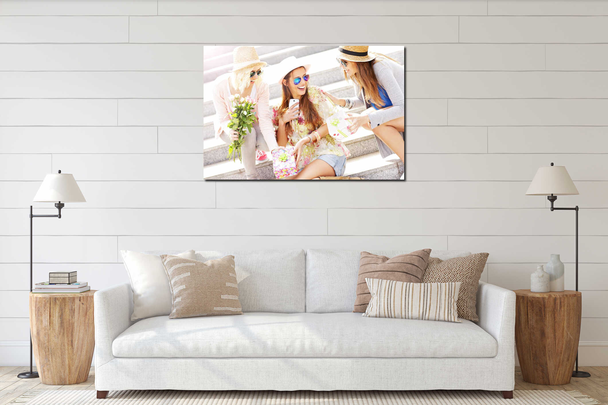 Canvas hanging interior mockup