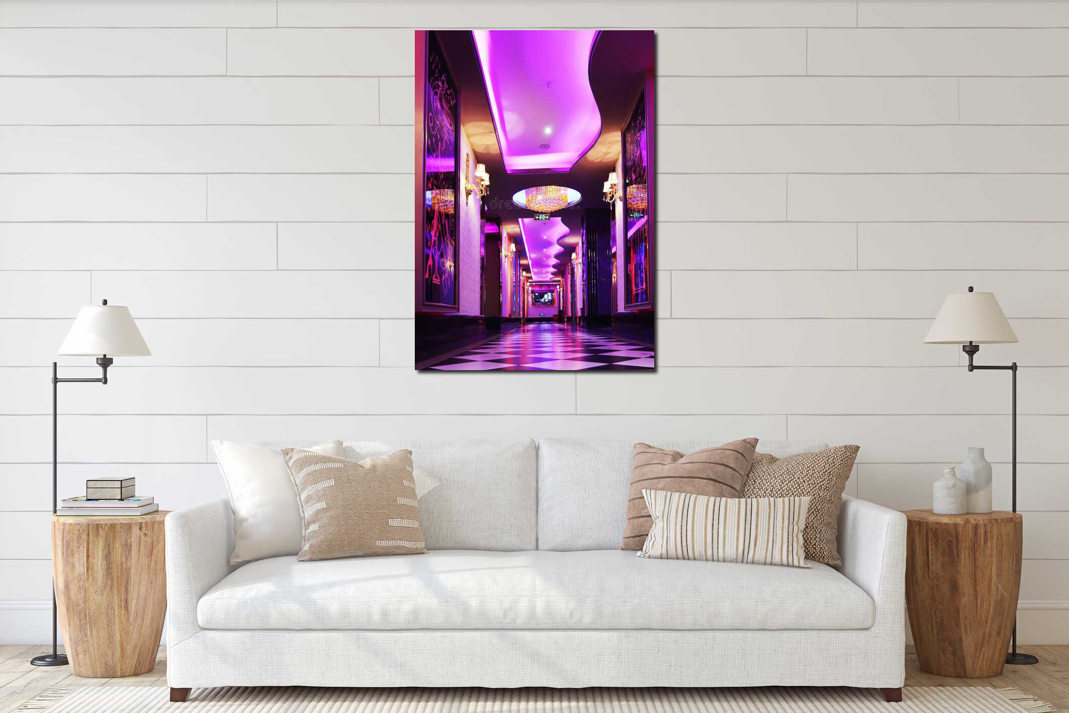 Canvas hanging interior mockup