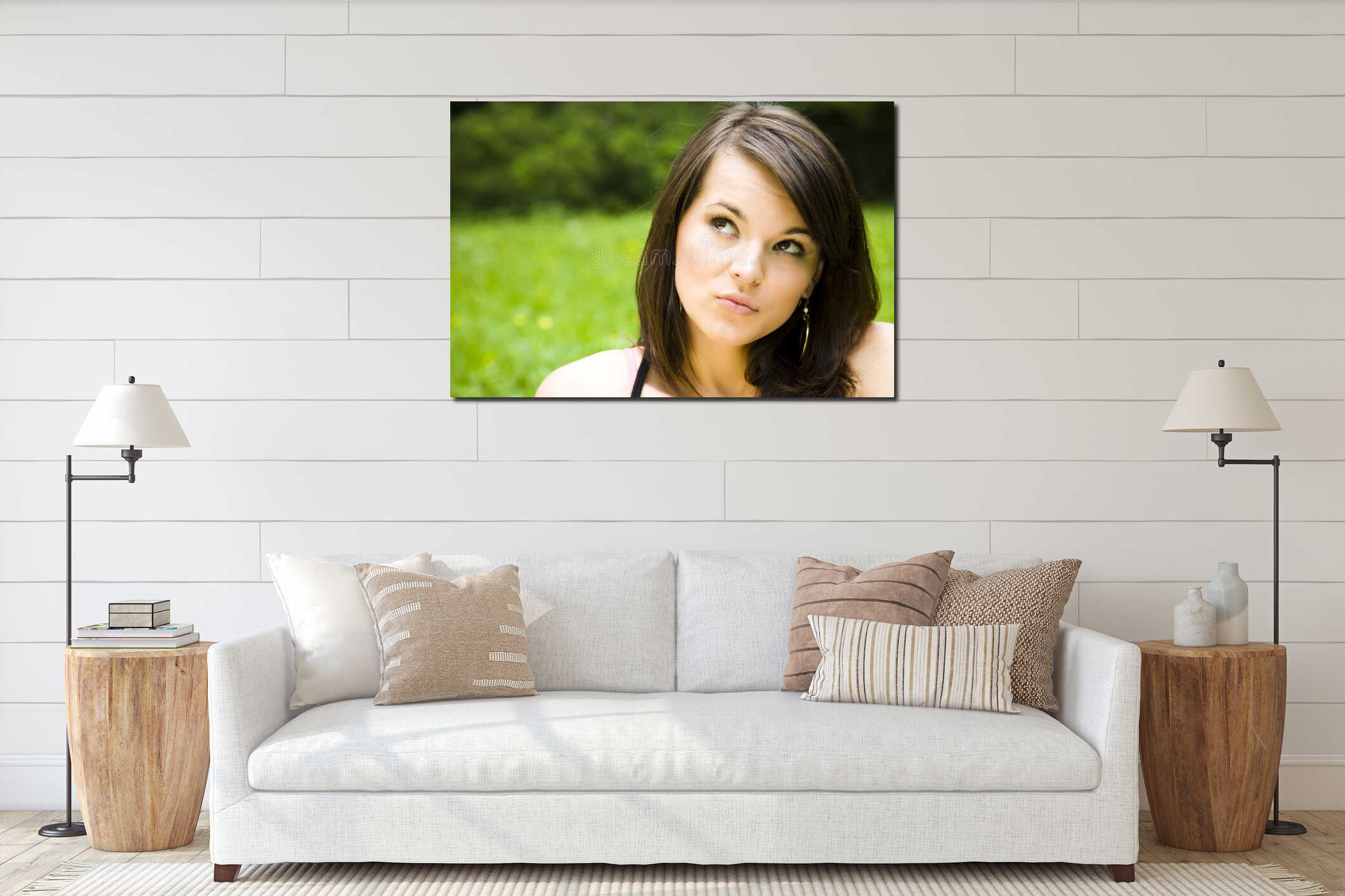 Canvas hanging interior mockup