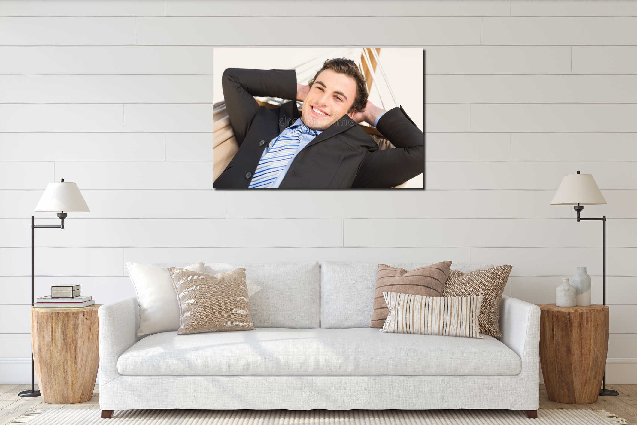 Canvas hanging interior mockup