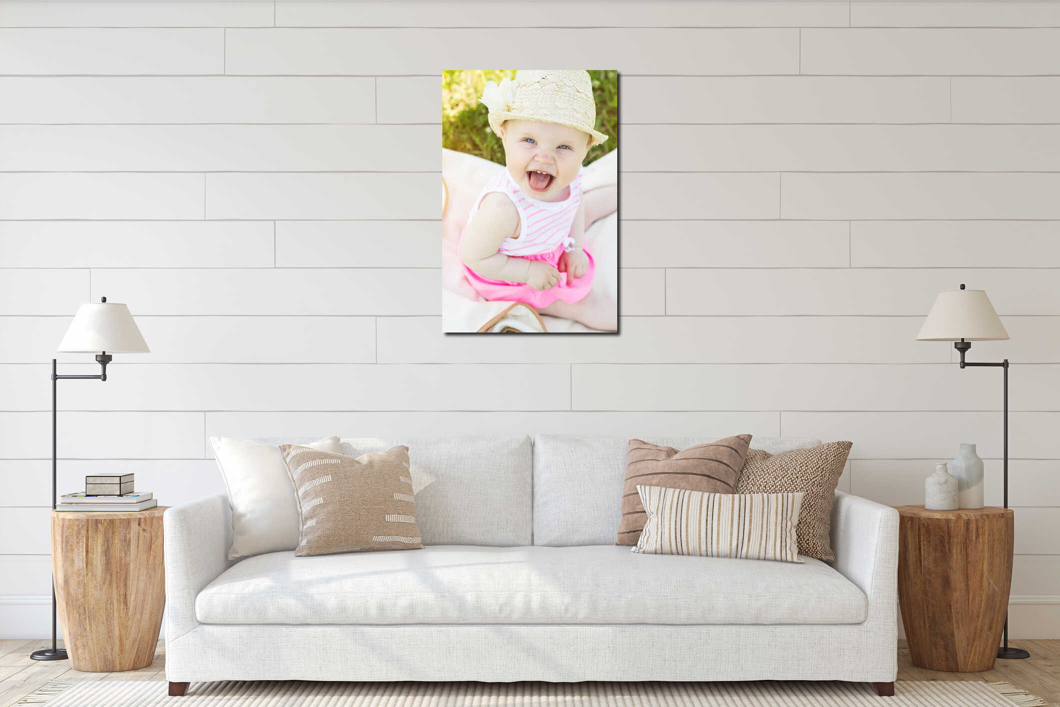 Canvas hanging interior mockup