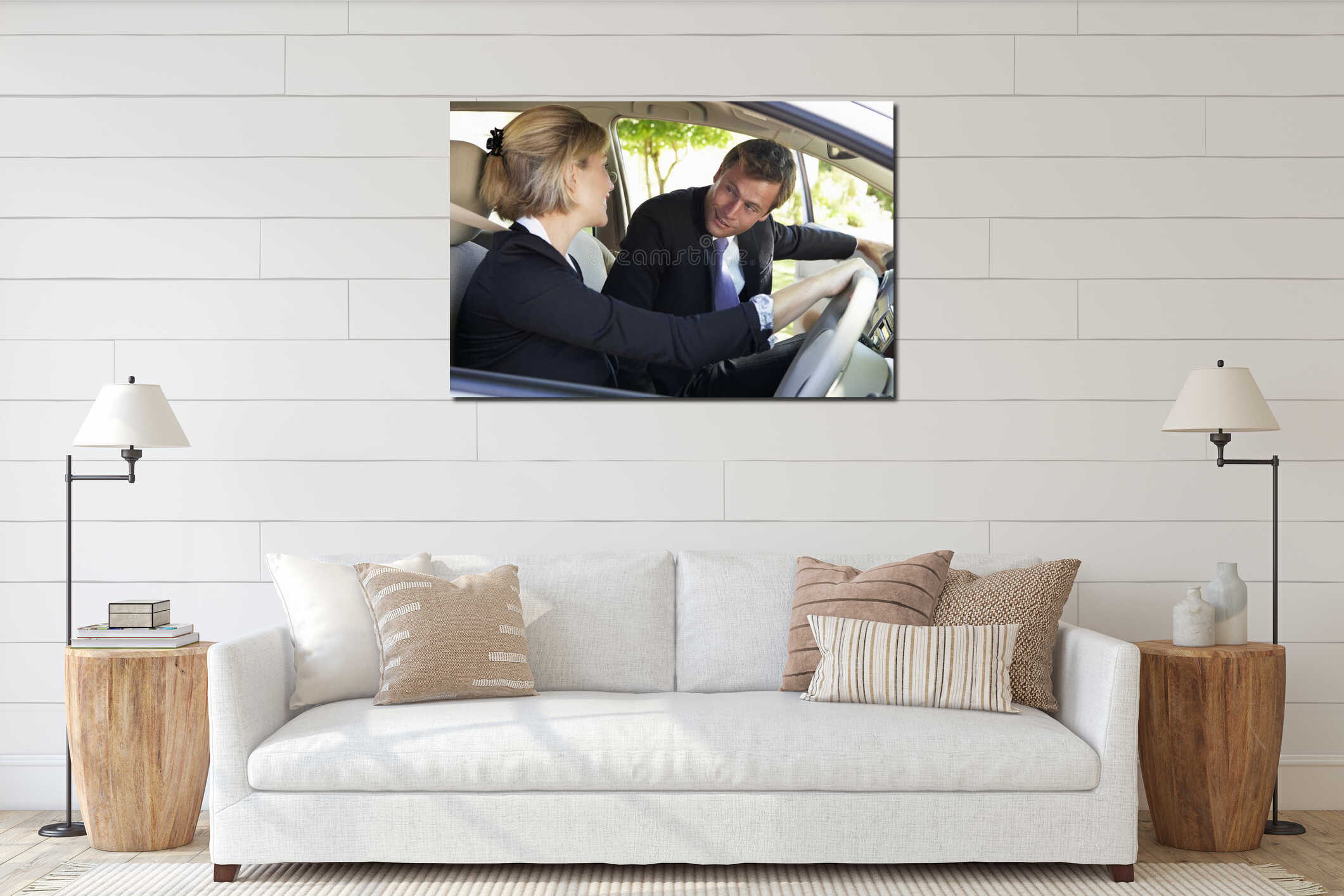 Canvas hanging interior mockup