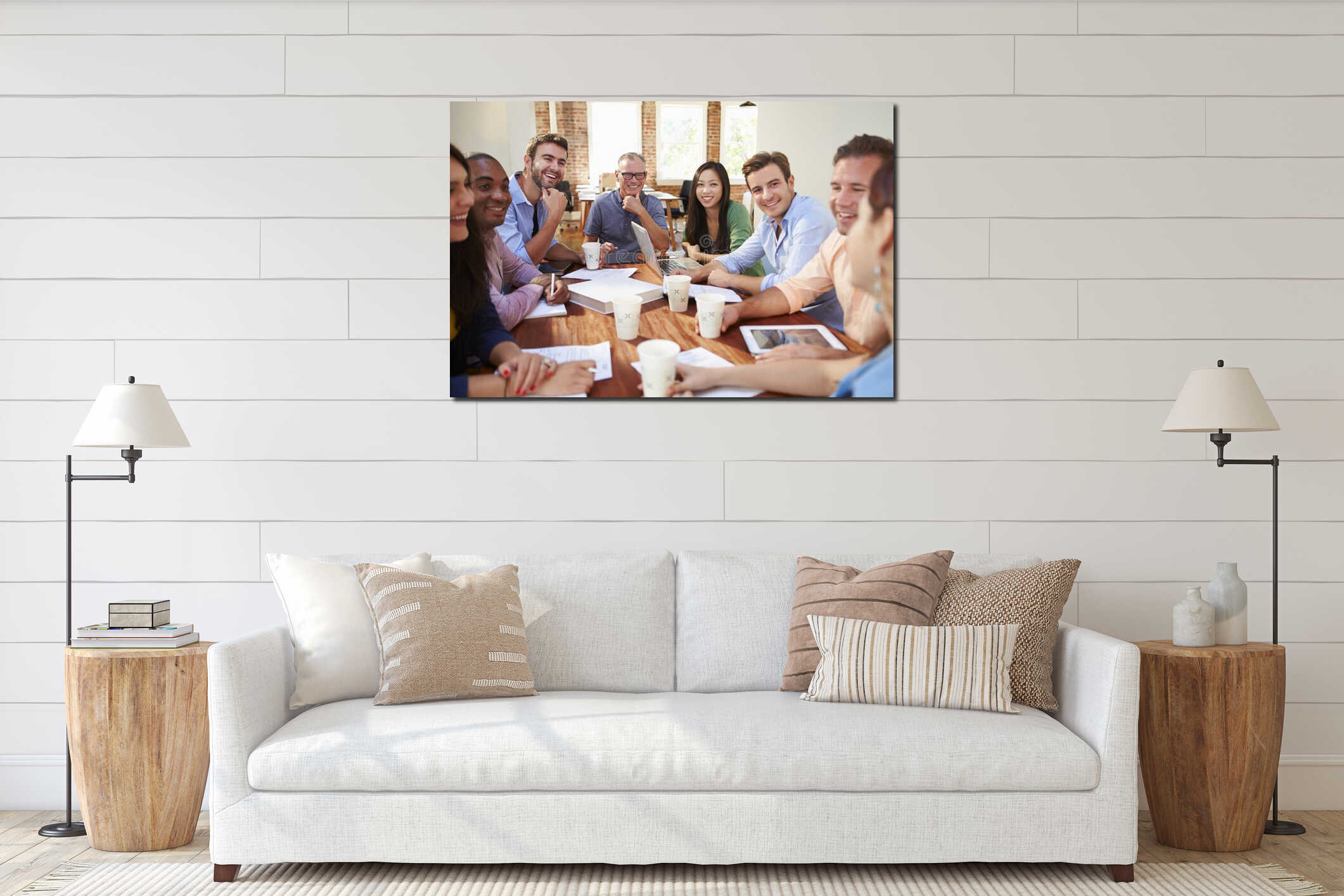 Canvas hanging interior mockup