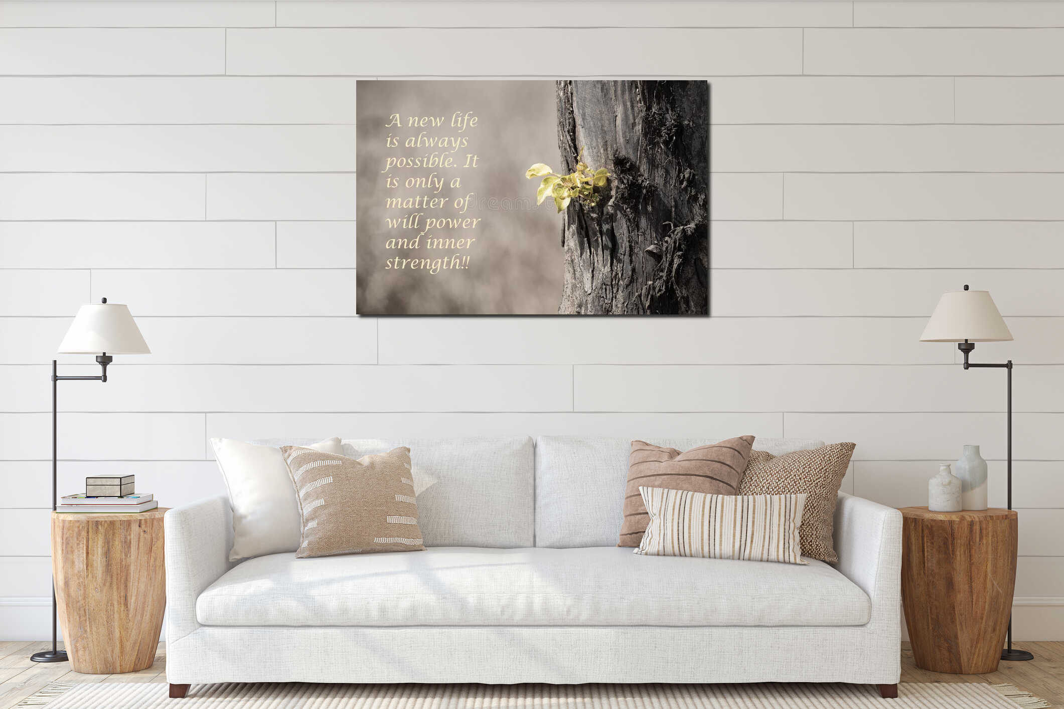 Canvas hanging interior mockup