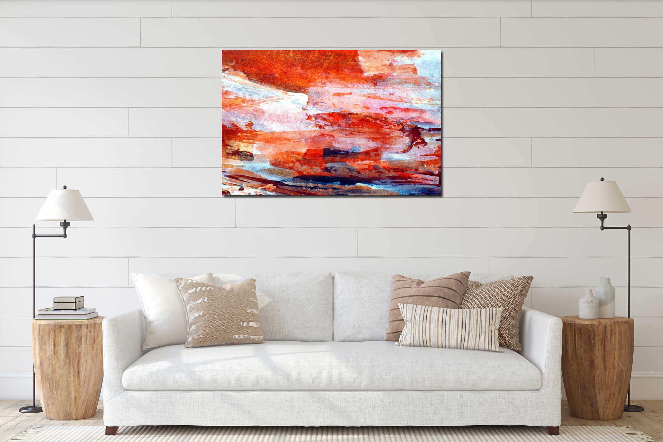 Canvas hanging interior mockup