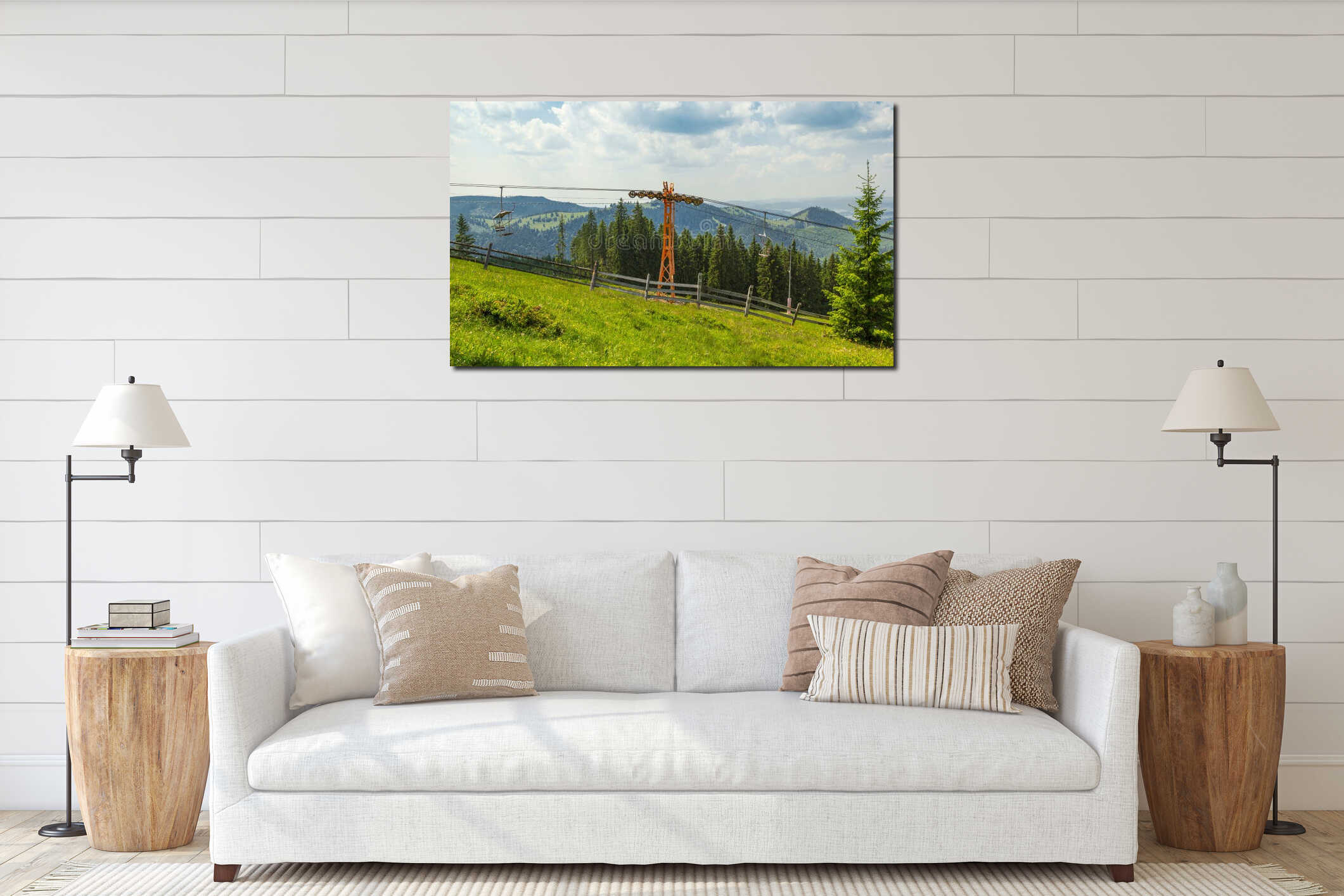Canvas hanging interior mockup
