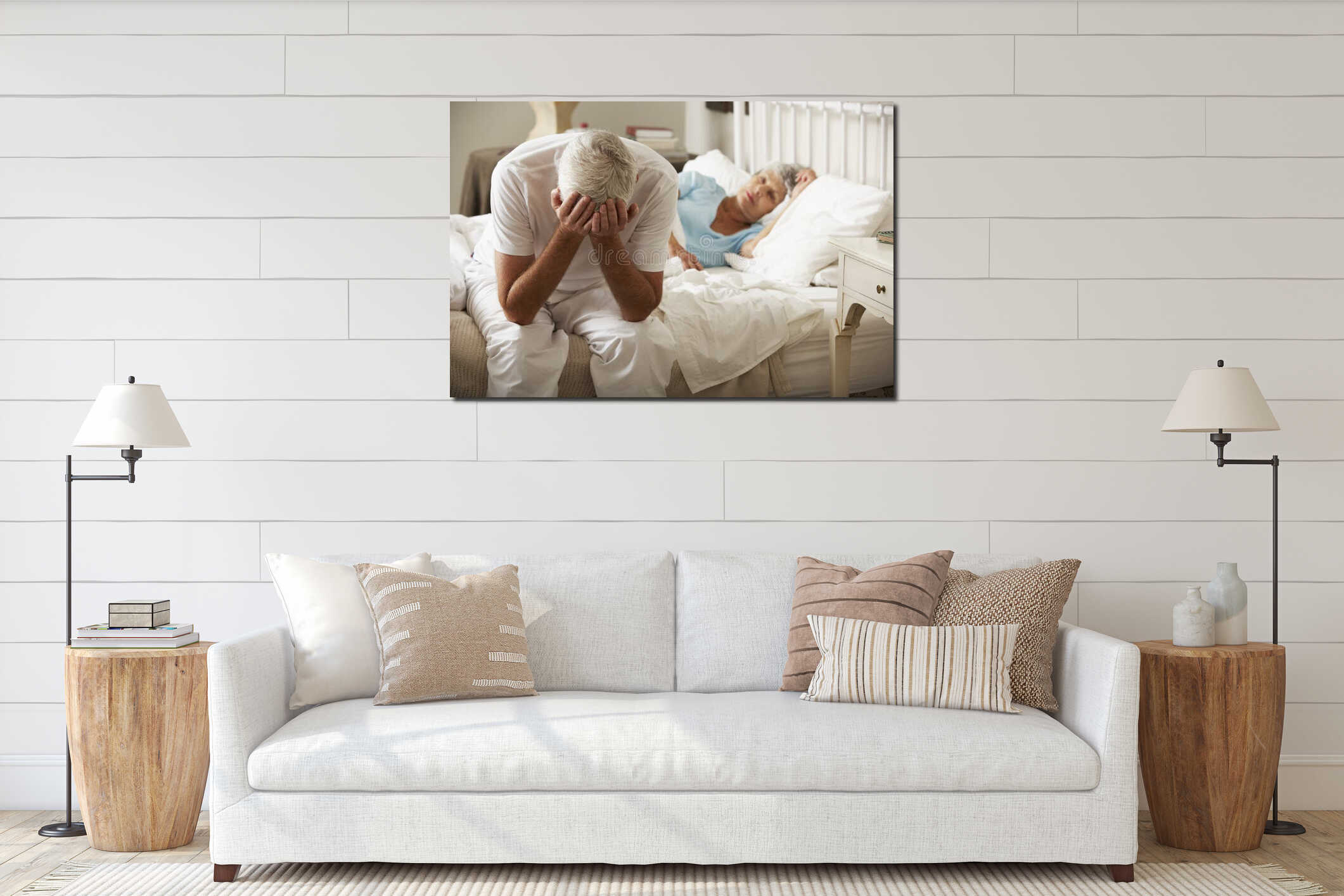 Canvas hanging interior mockup