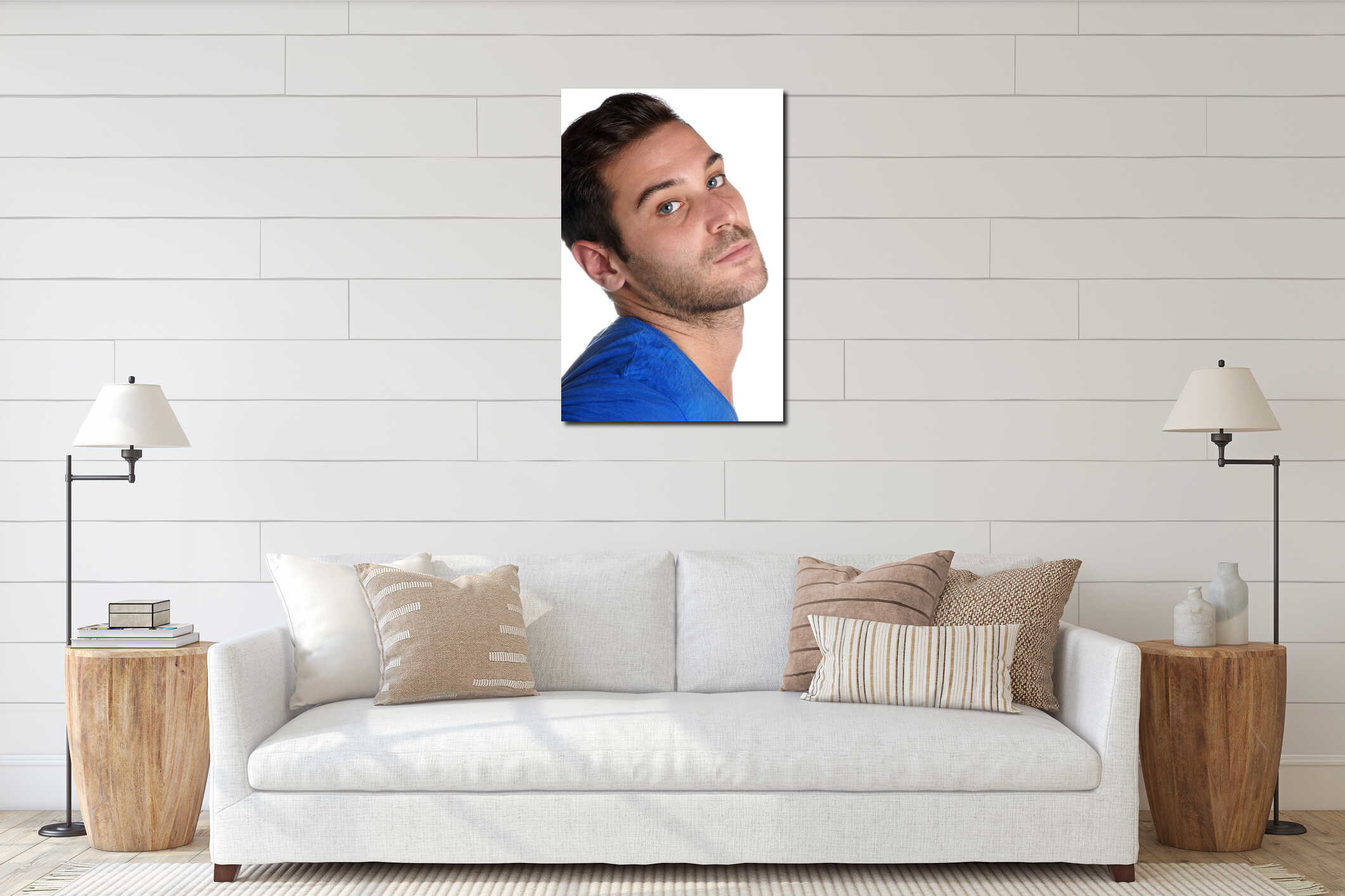 Canvas hanging interior mockup