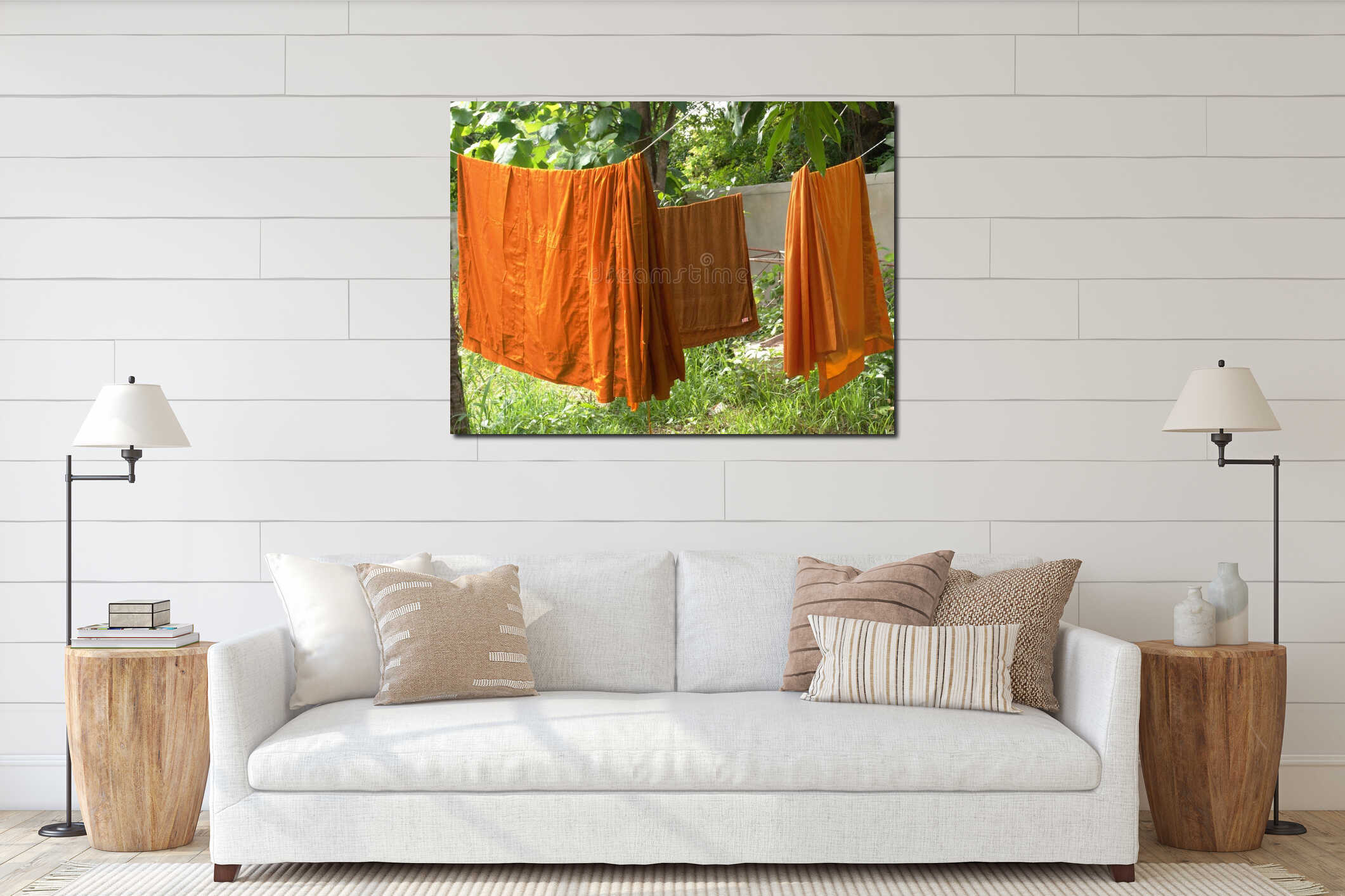 Canvas hanging interior mockup