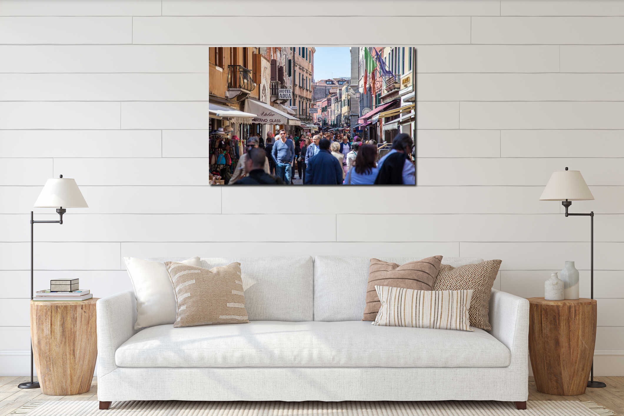 Canvas hanging interior mockup