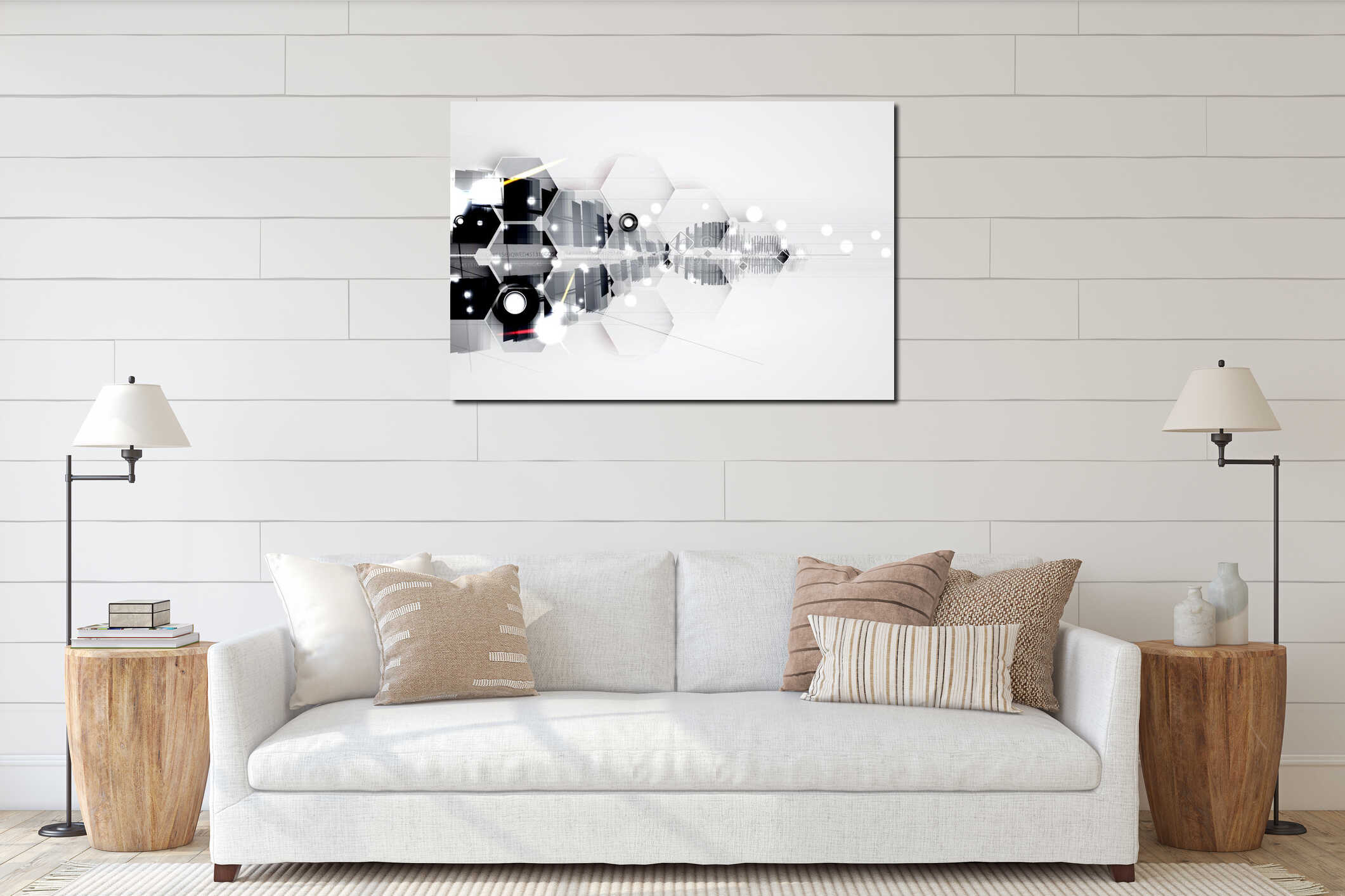 Canvas hanging interior mockup
