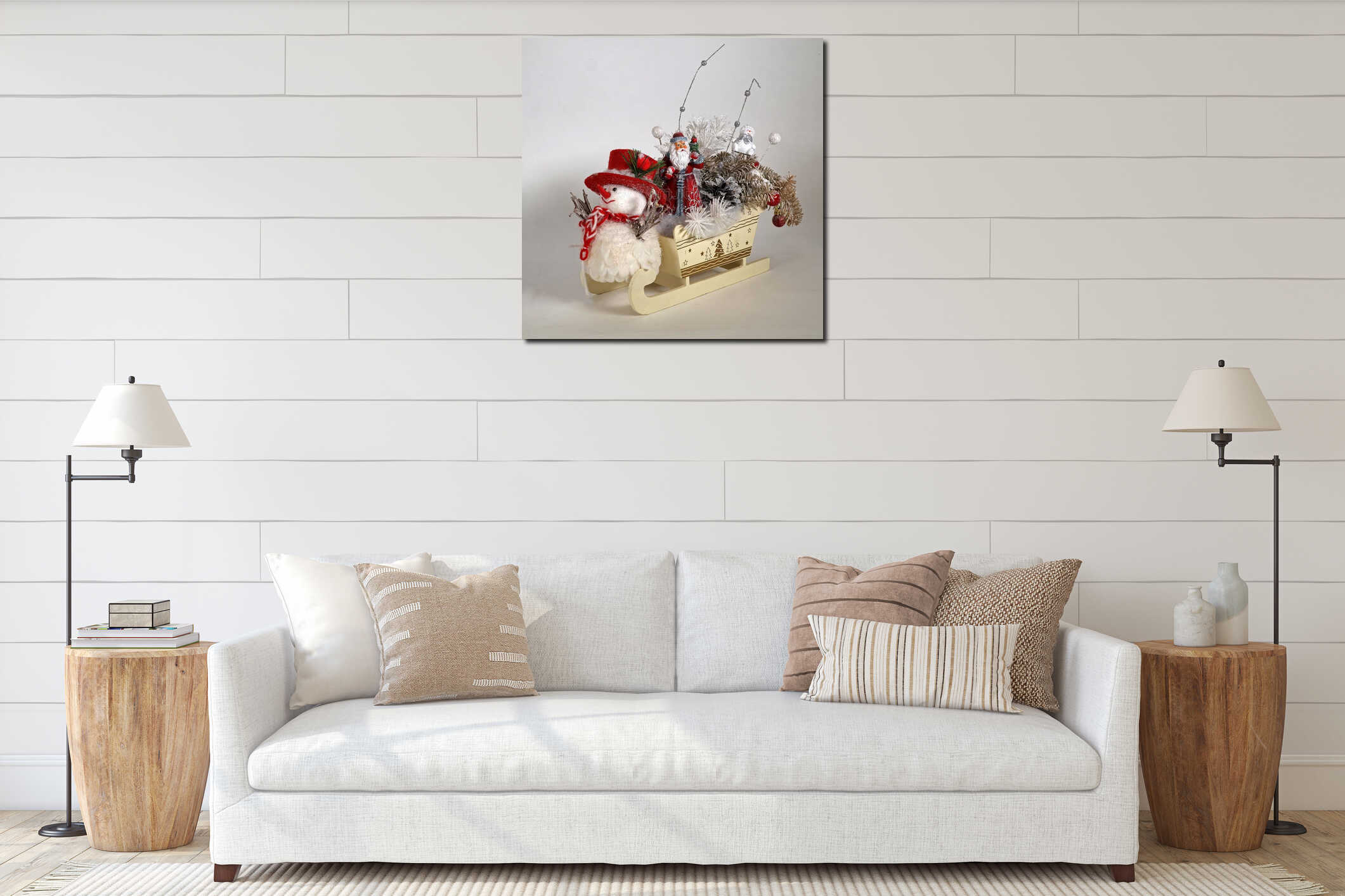 Canvas hanging interior mockup
