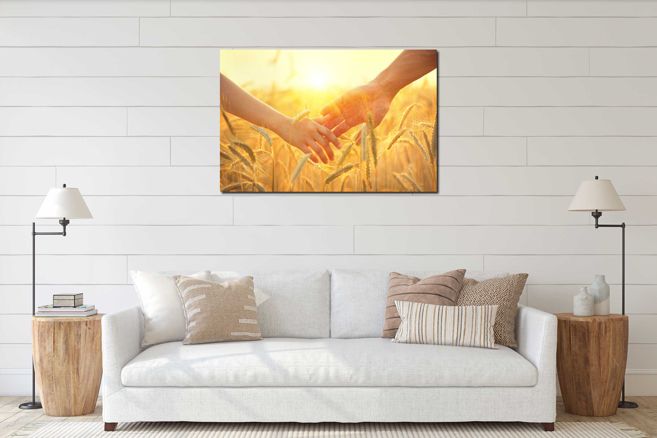 Canvas hanging interior mockup