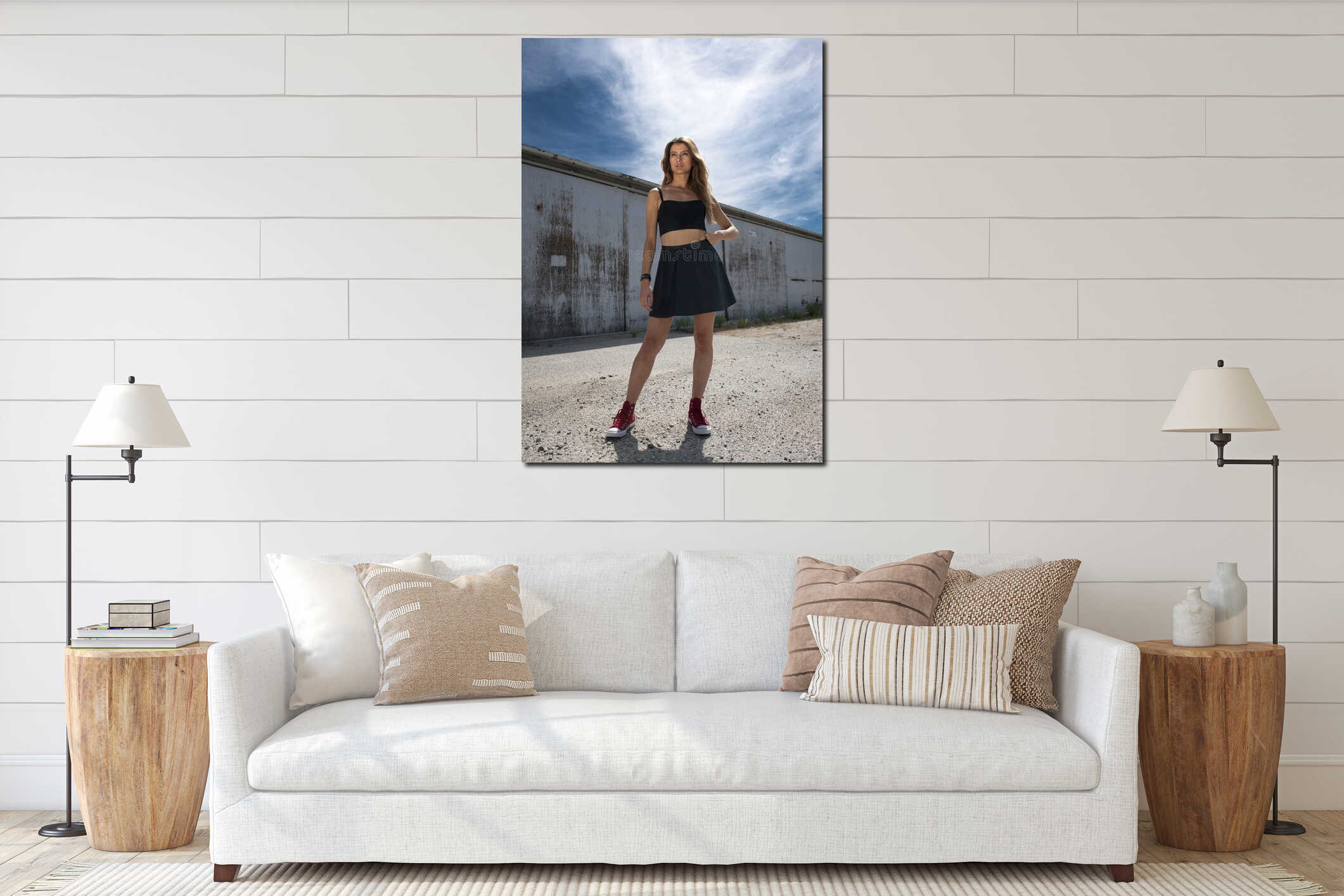 Canvas hanging interior mockup