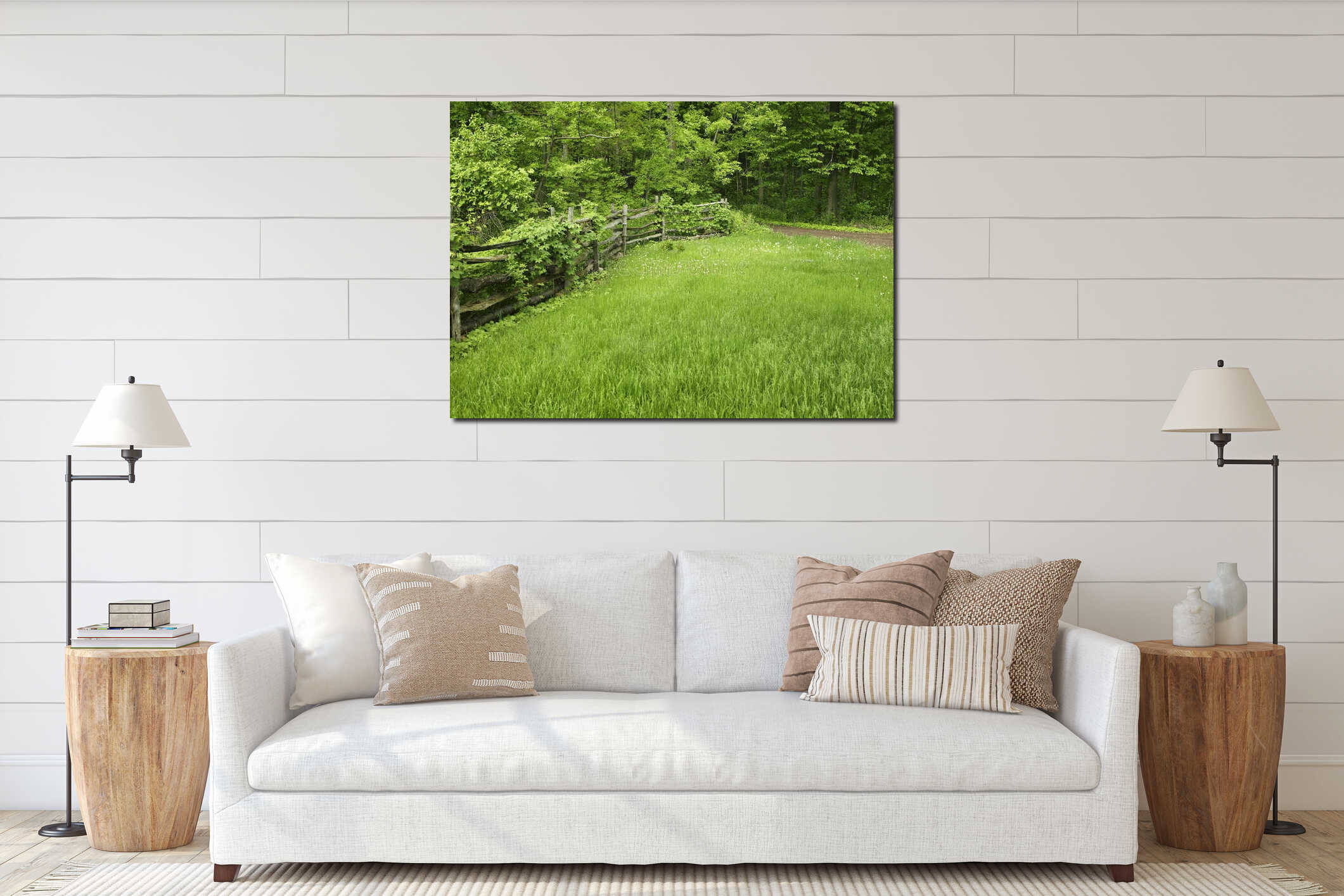 Canvas hanging interior mockup