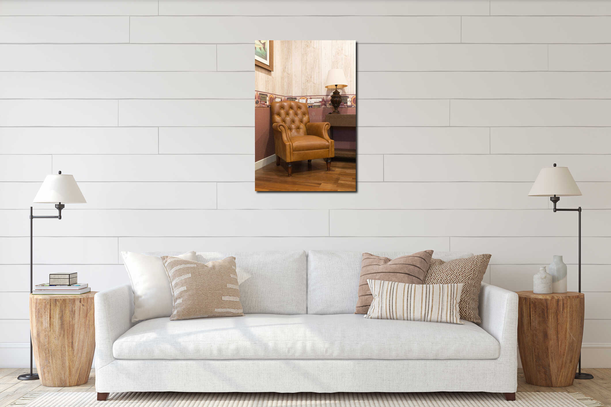 Canvas hanging interior mockup