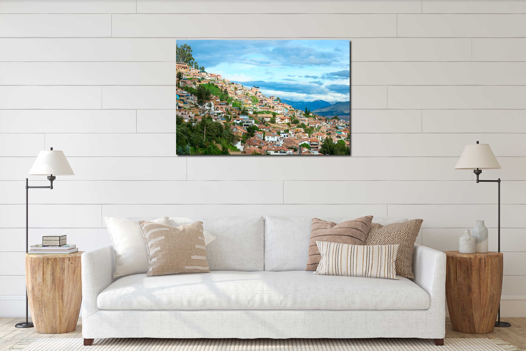 Canvas hanging interior mockup