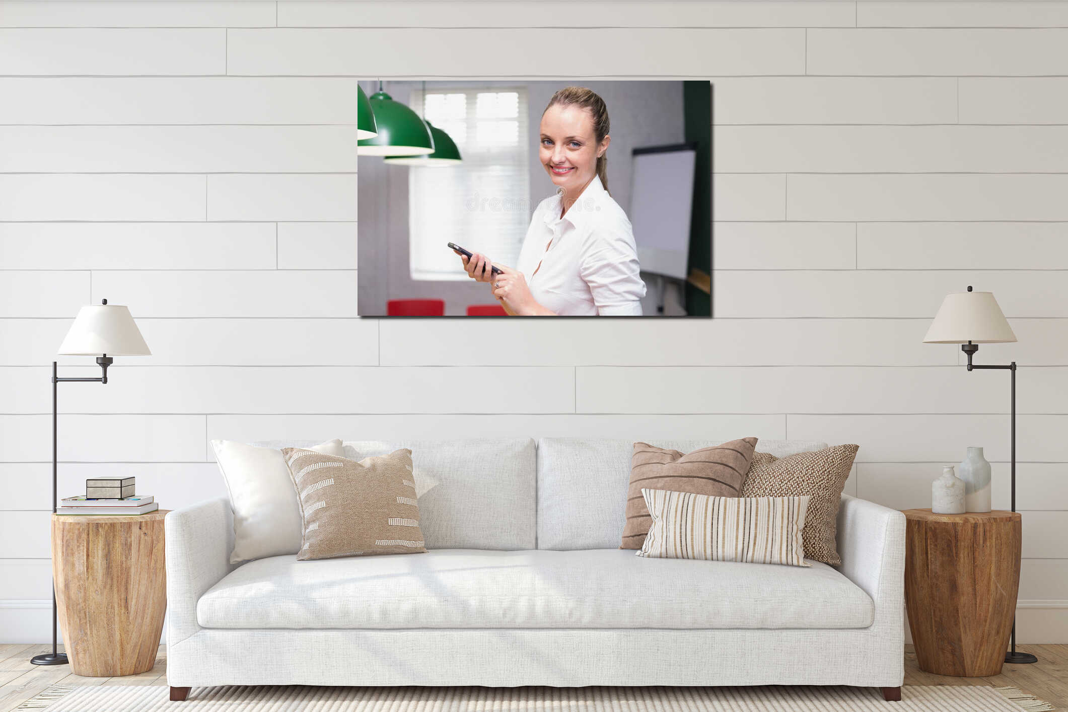 Canvas hanging interior mockup