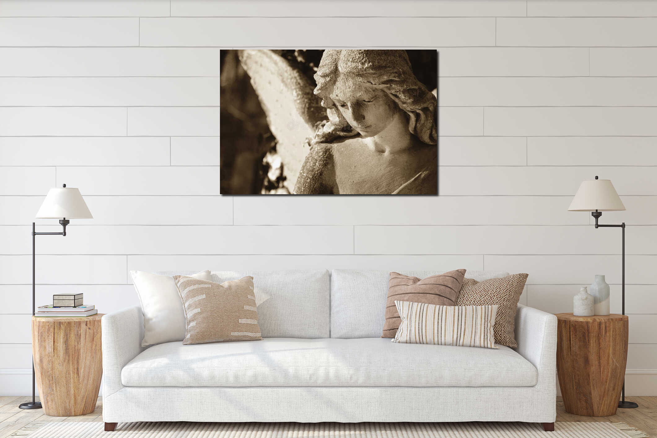 Canvas hanging interior mockup