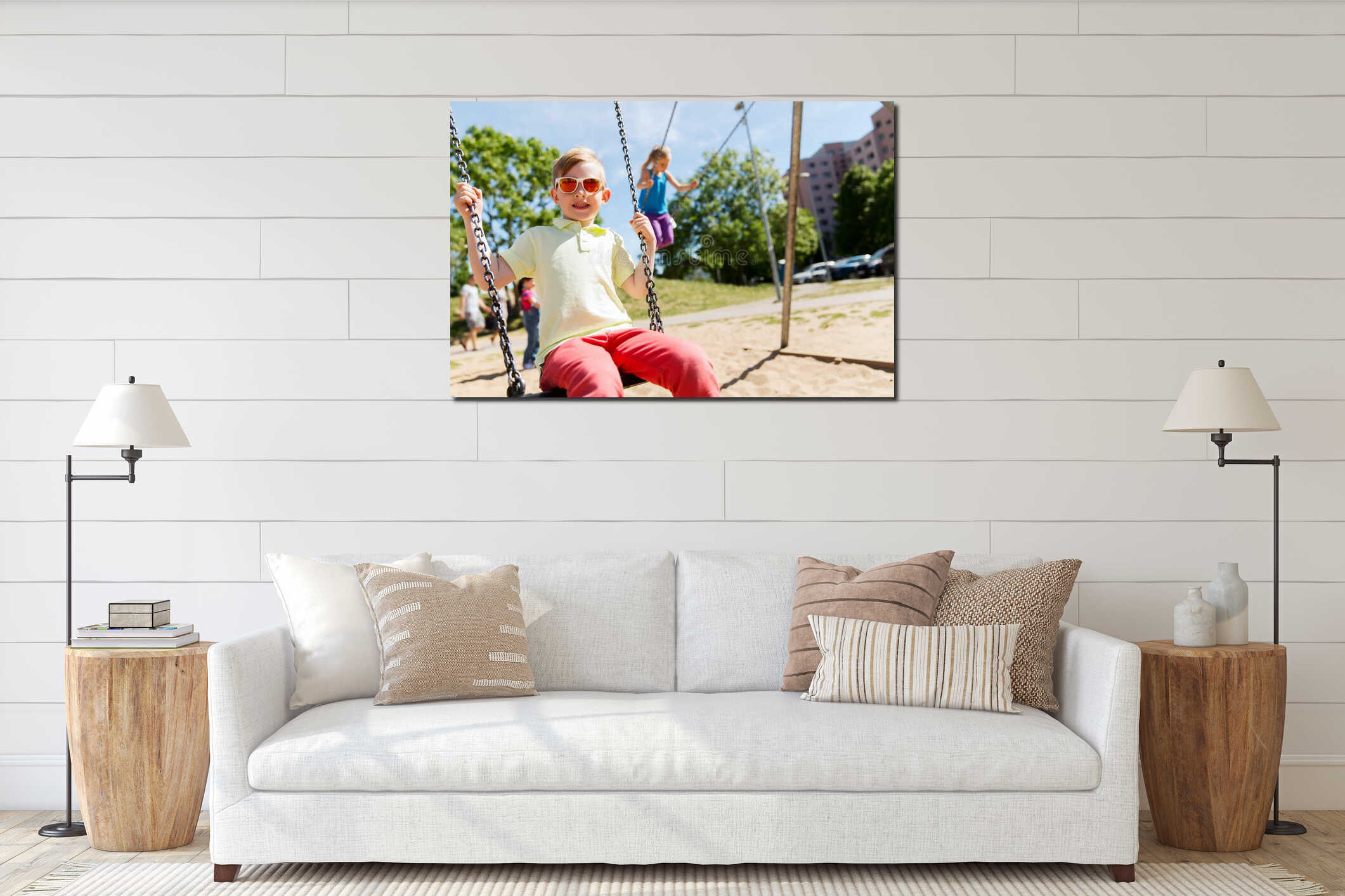 Canvas hanging interior mockup