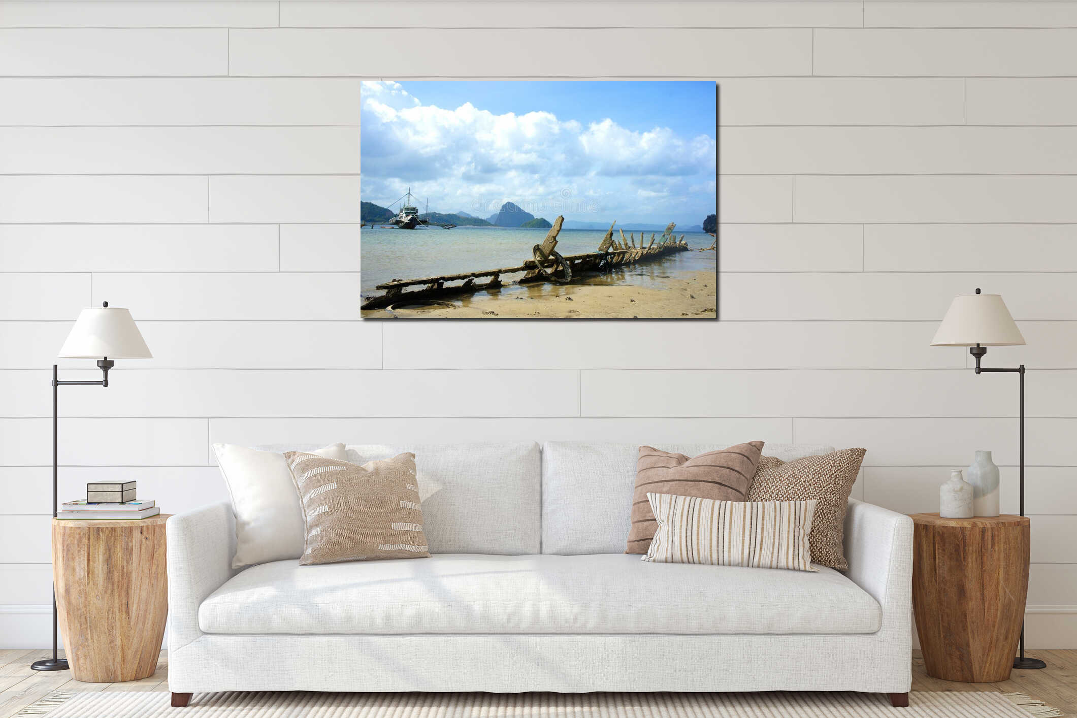 Canvas hanging interior mockup