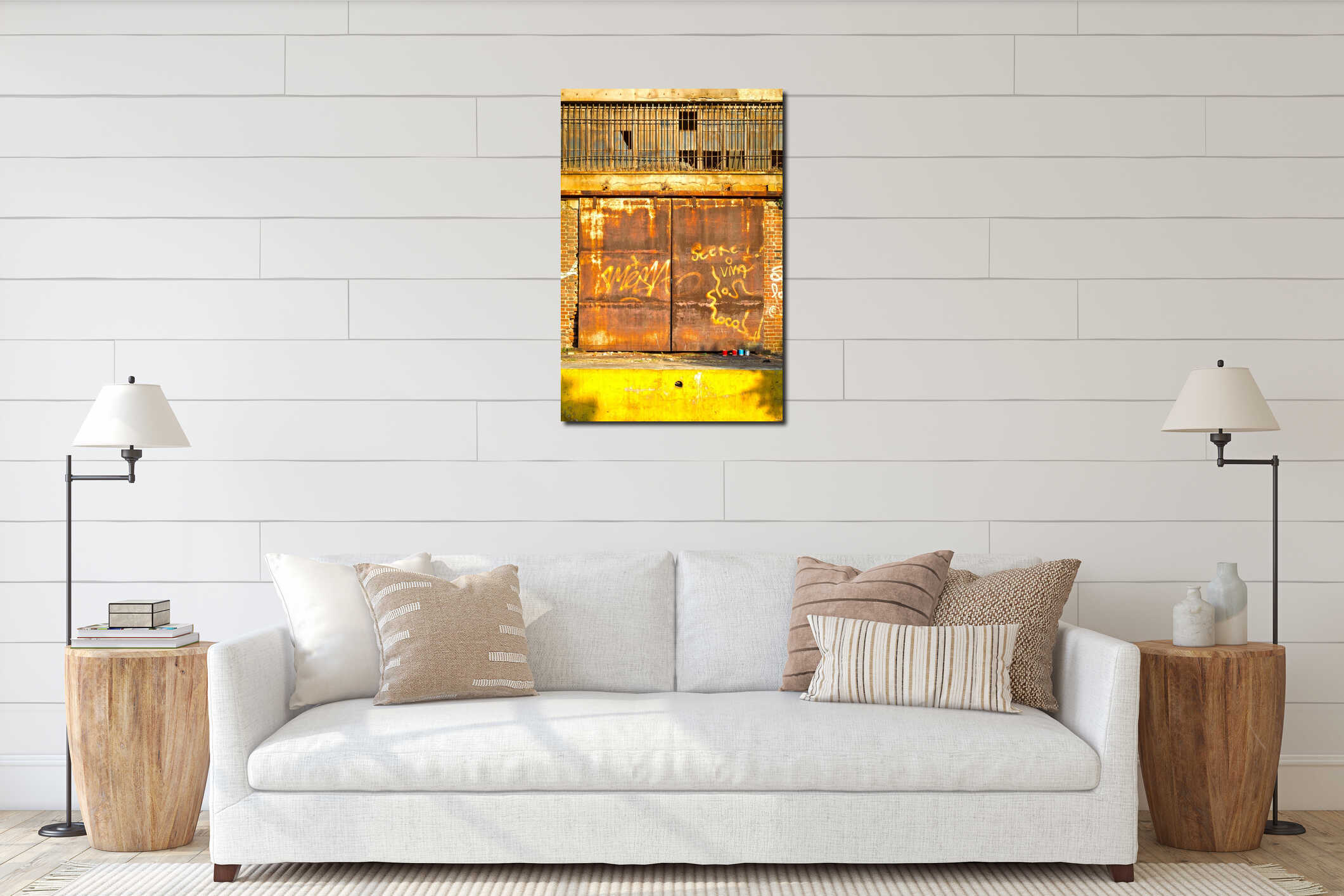 Canvas hanging interior mockup
