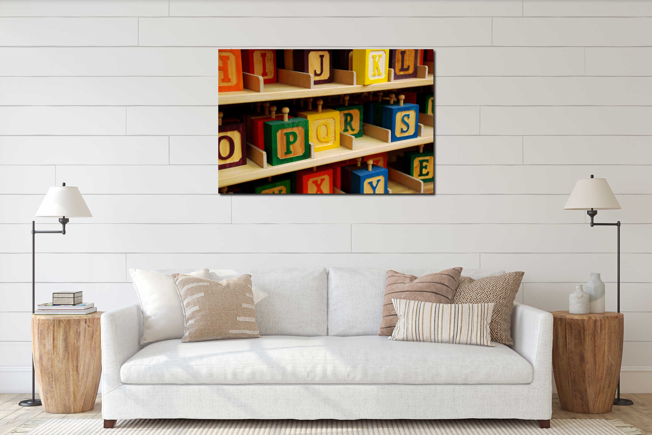 Canvas hanging interior mockup