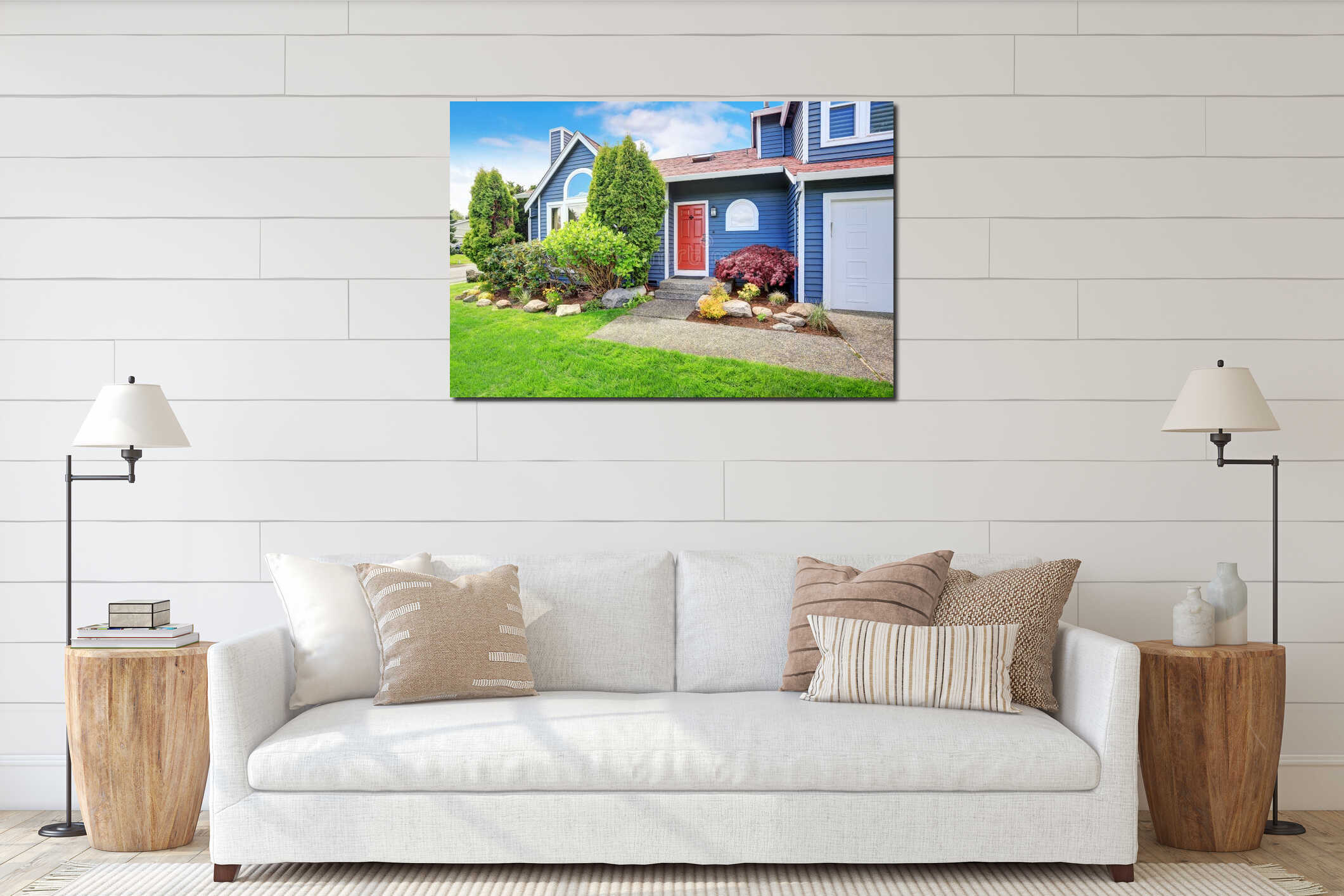 Canvas hanging interior mockup