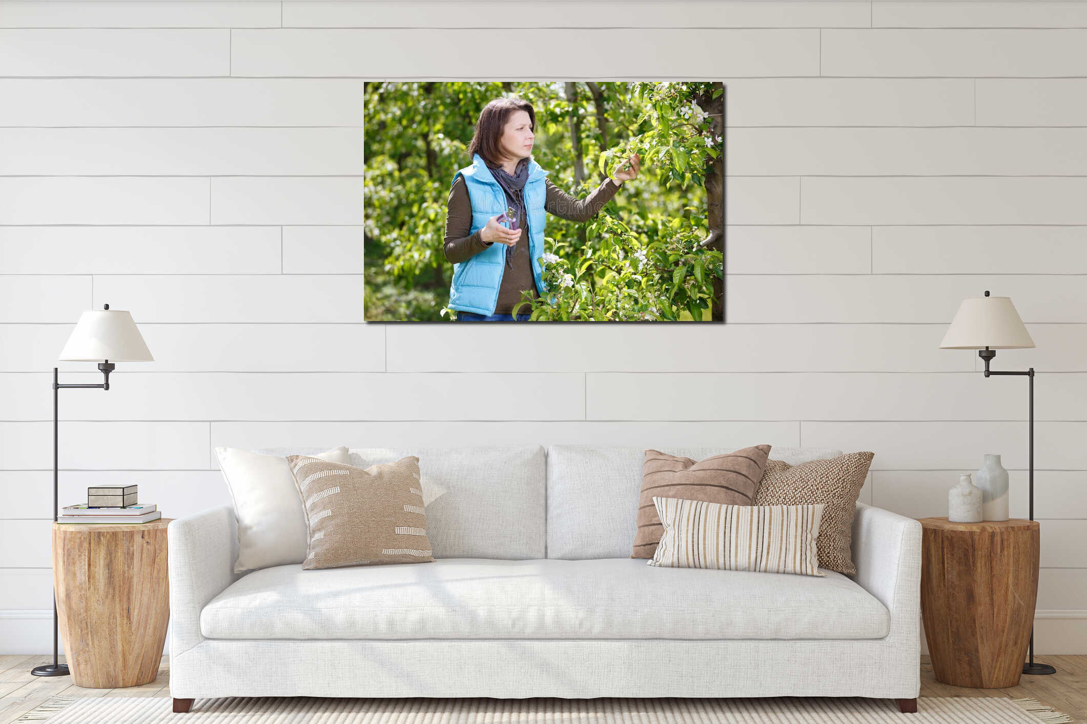 Canvas hanging interior mockup